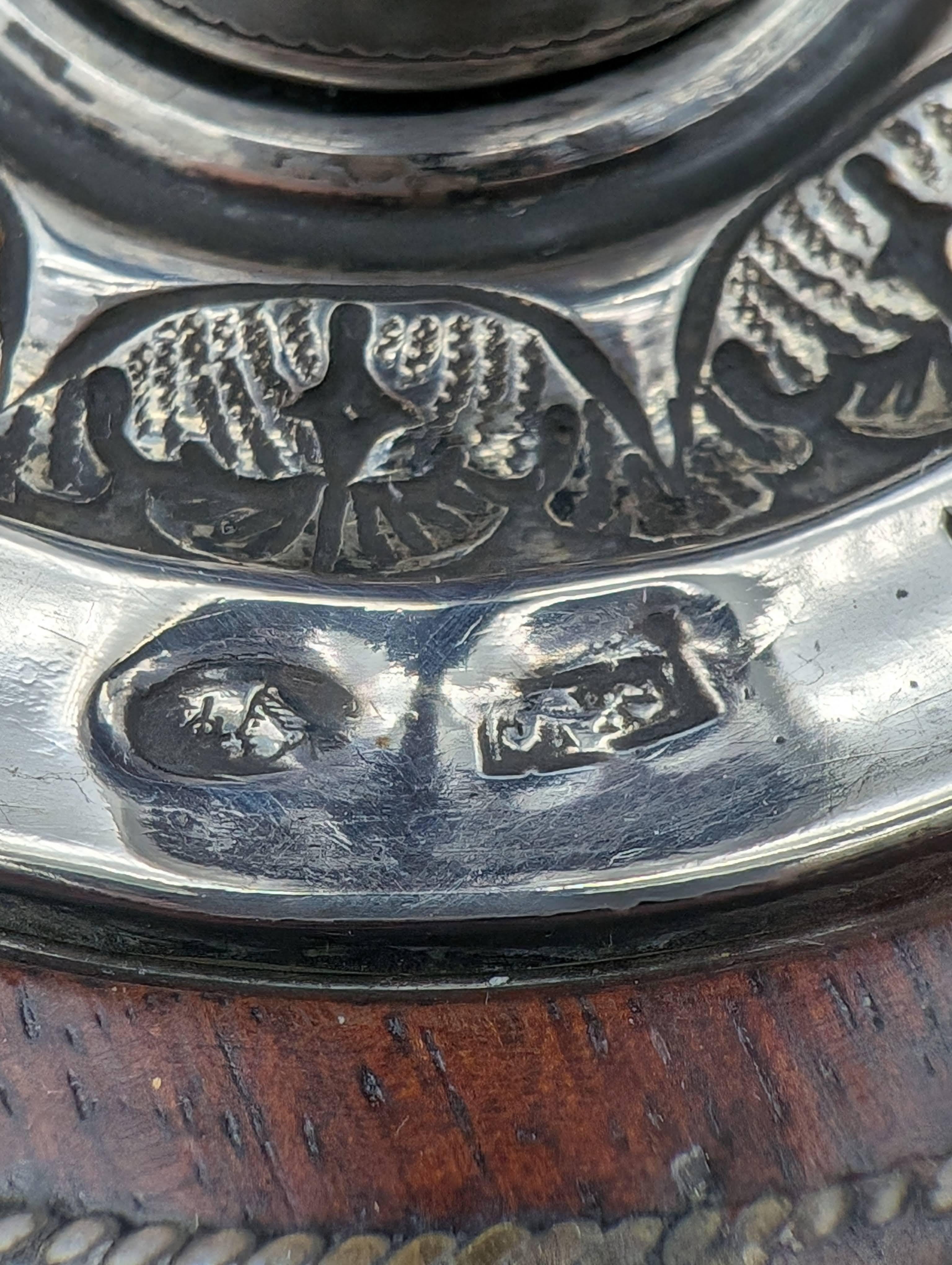 A Pair of Carved Wood, Mother of Pearl and Silver Atzei Chaim , Poland 1901 For Sale 2