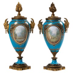 Antique A Pair of Cassolettes Forming Candlesticks, Napoleon III Period.