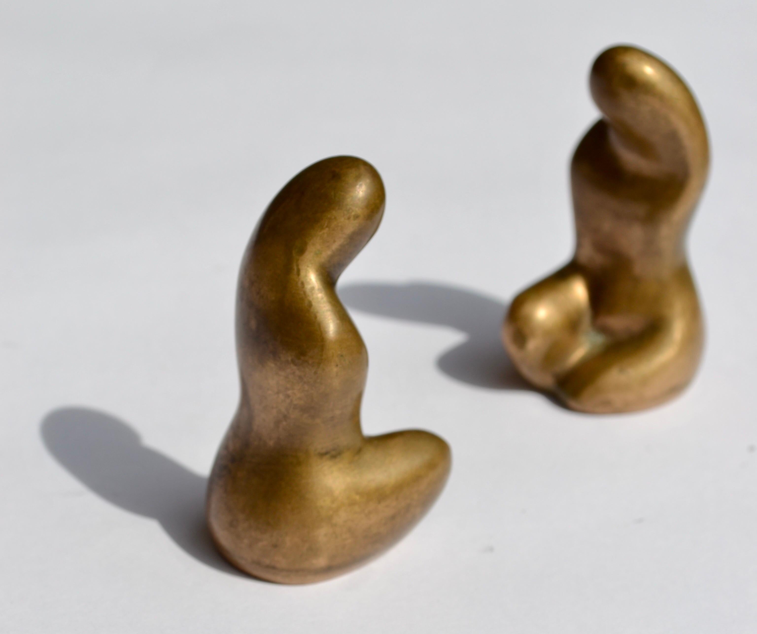 Fine XX secolo Coppia di statuette in bronzo fuso degli anni '70 - Francia. in vendita