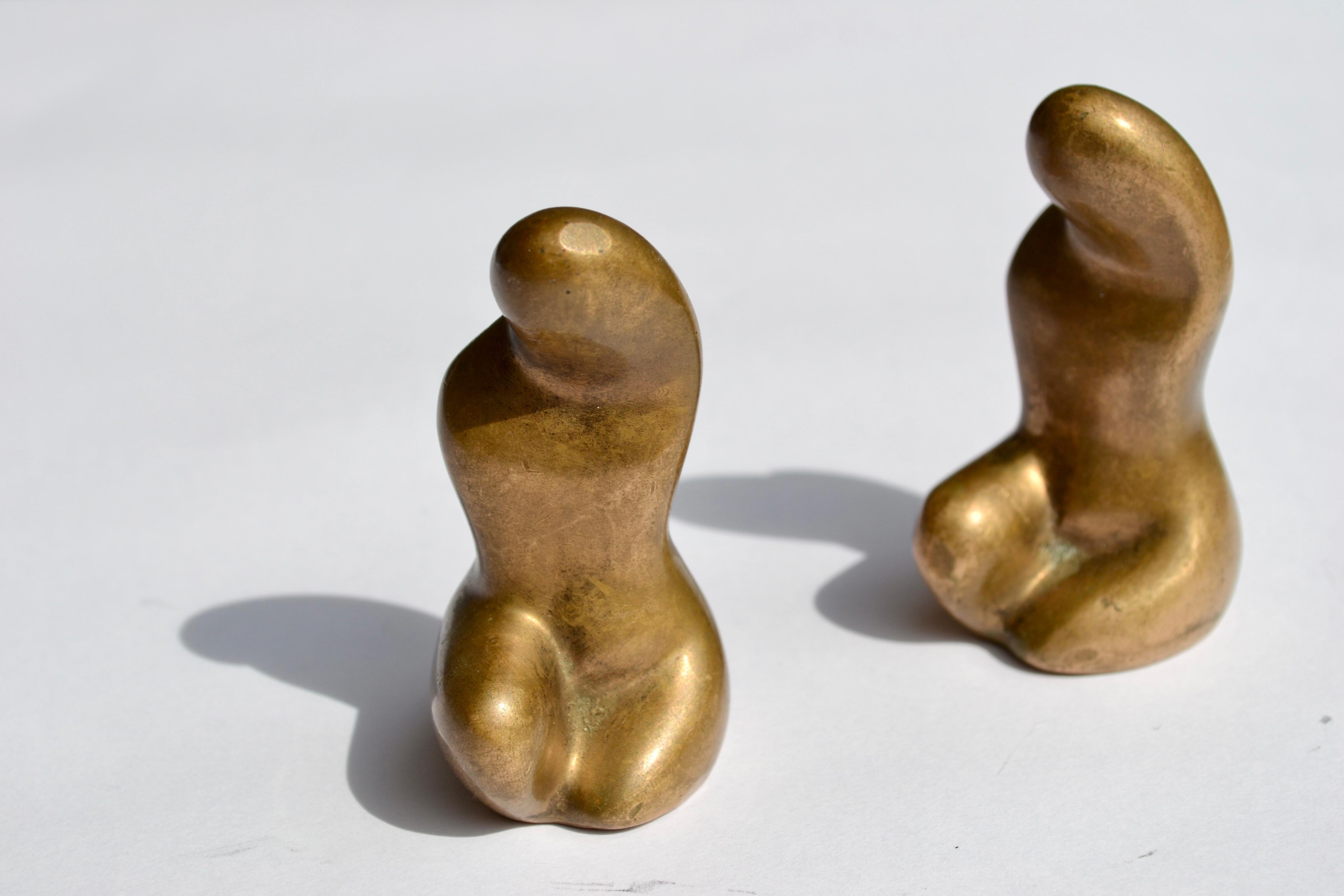 Bronzo Coppia di statuette in bronzo fuso degli anni '70 - Francia. in vendita