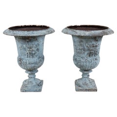 A Pair of Cast Iron French Garden Urns