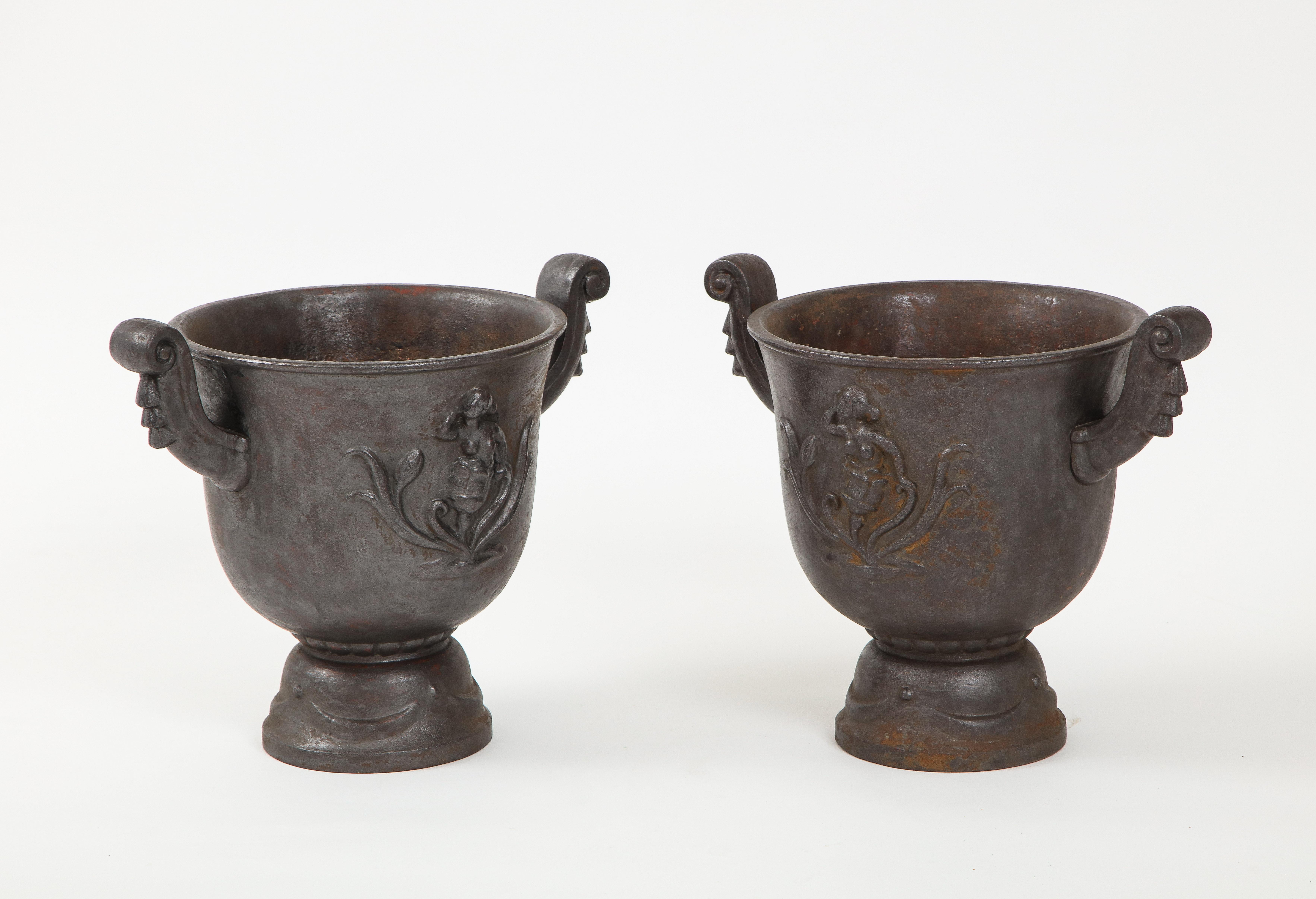 Pair of Cast Iron Jardenière, by Ivan Johnsson, Produced by Näfveqvarn Foundry In Good Condition In New York, NY