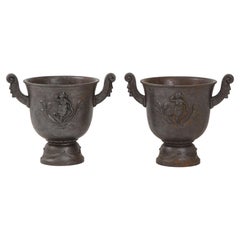 Vintage Pair of Cast Iron Jardenière, by Ivan Johnsson, Produced by Näfveqvarn Foundry