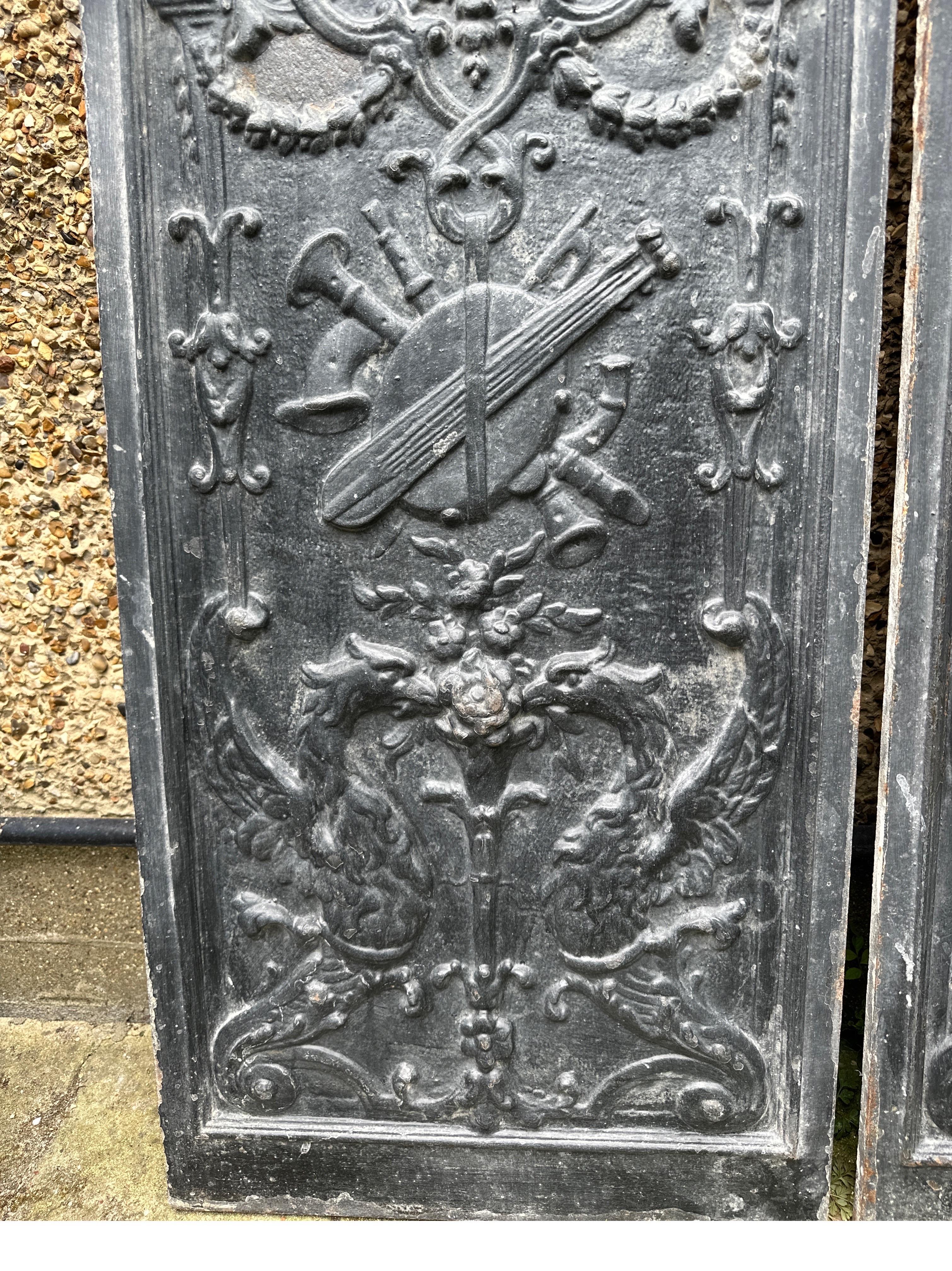 Late 19th Century A pair of cast iron panels For Sale