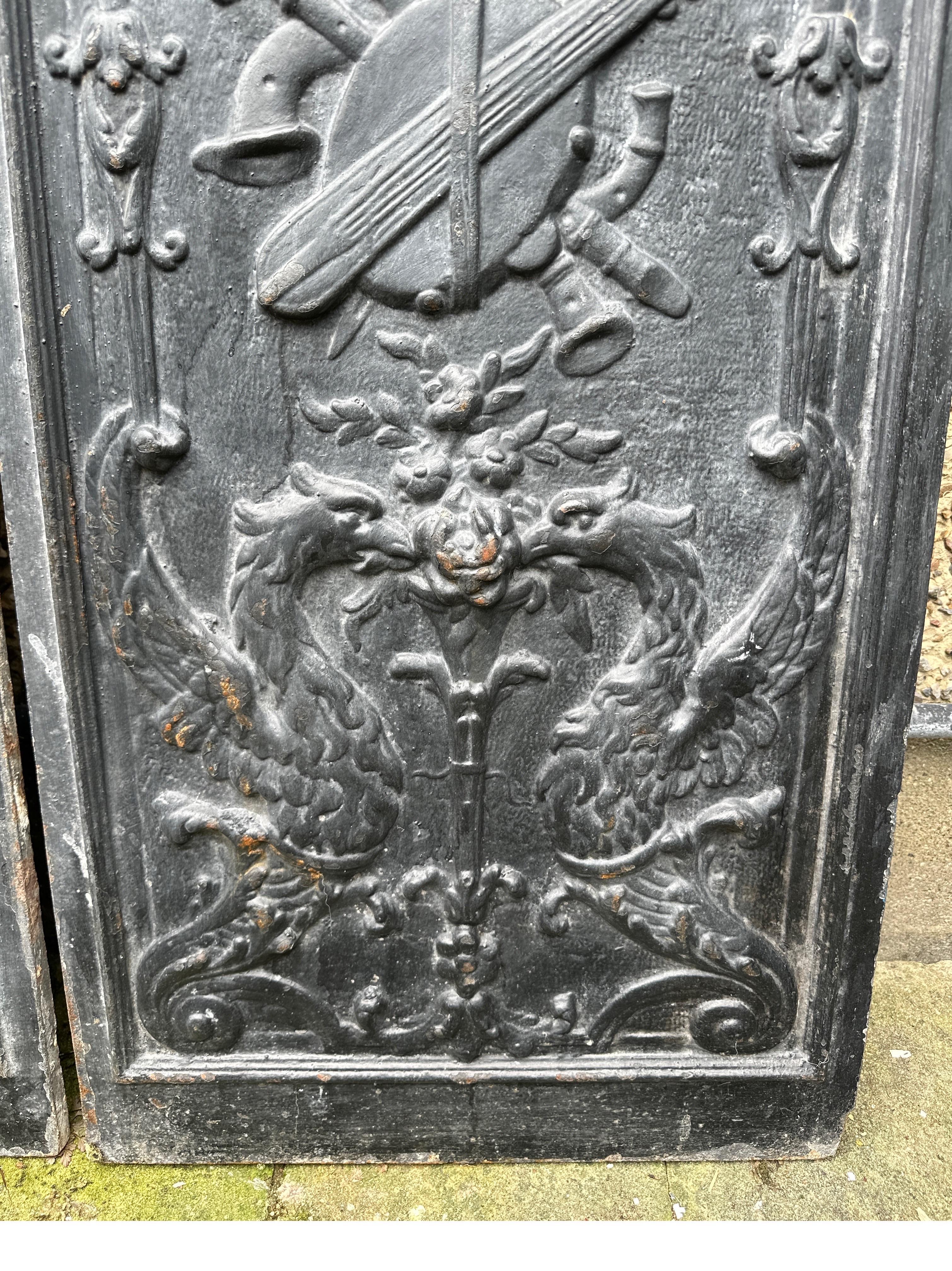A pair of cast iron panels For Sale 4