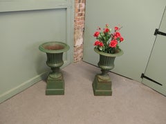 A Pair of Cast Iron Urns, Garden Planters These are very attractive urns