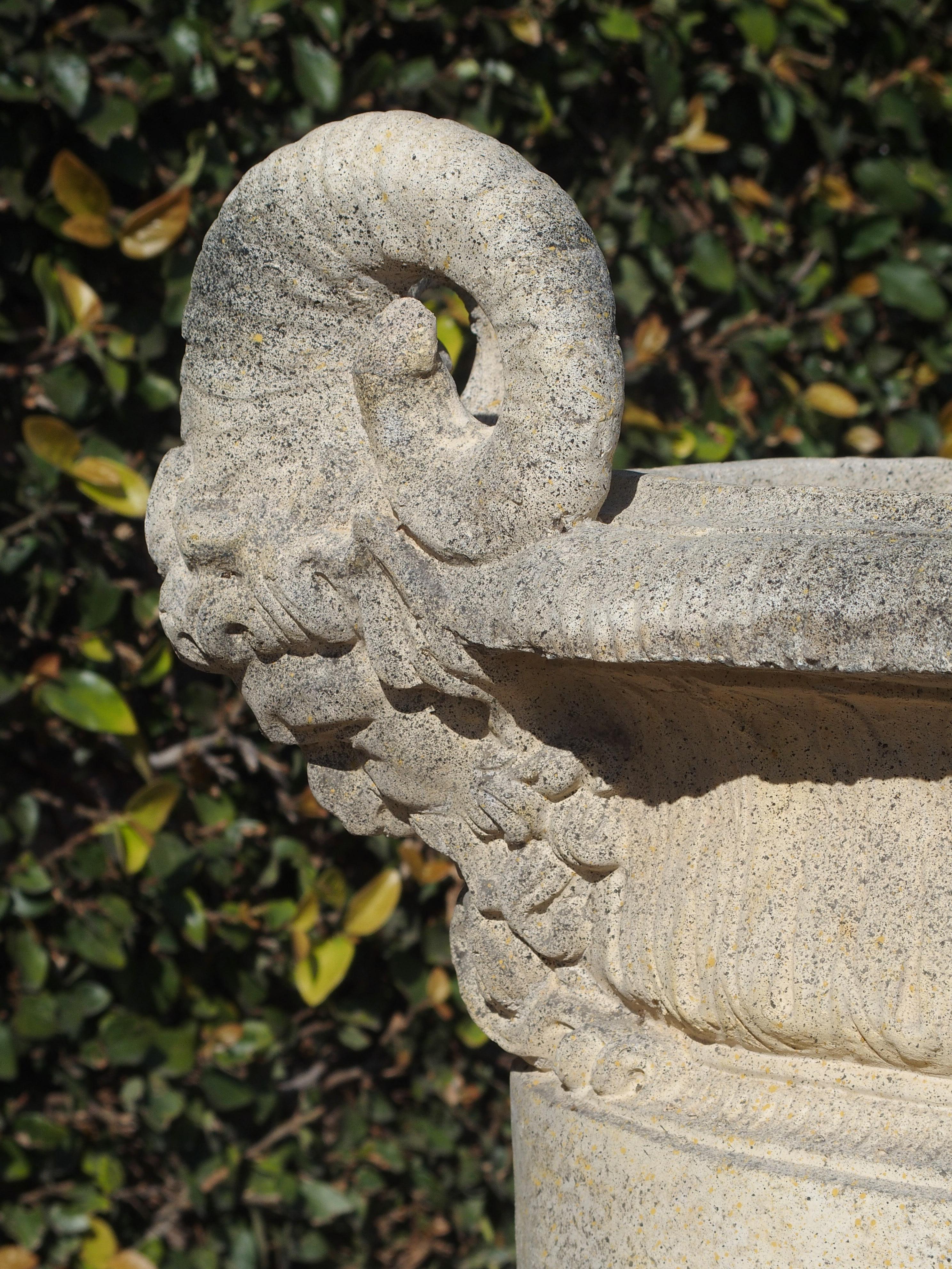 Pair of Cast Stone 'Versailles' Urns 3