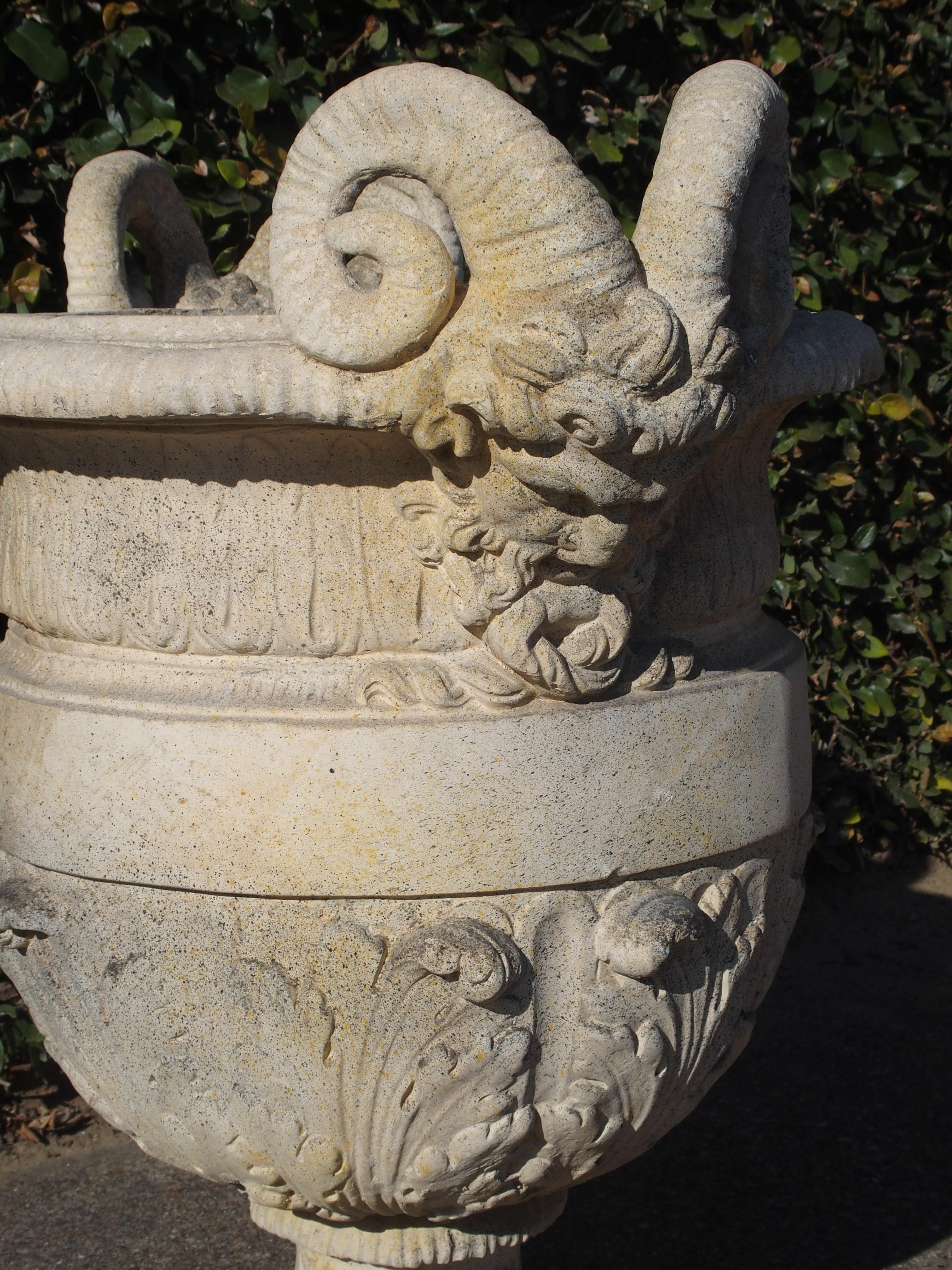 Pair of Cast Stone 'Versailles' Urns 6