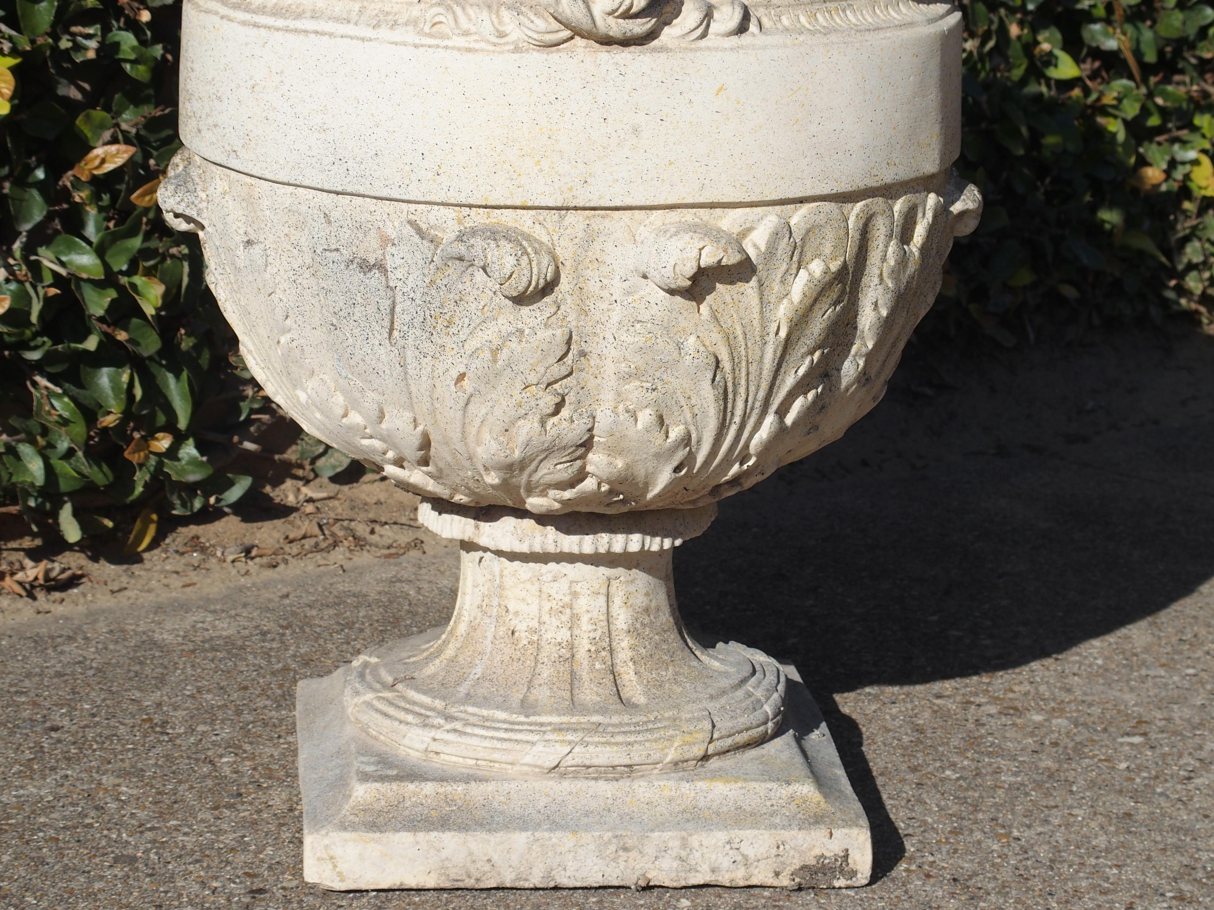 Pair of Cast Stone 'Versailles' Urns 1
