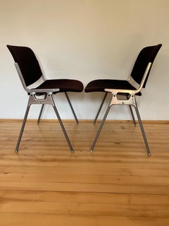Pair of Castelli DSC 106 Chairs, Designed by G. Piretti, Italy, 1960s