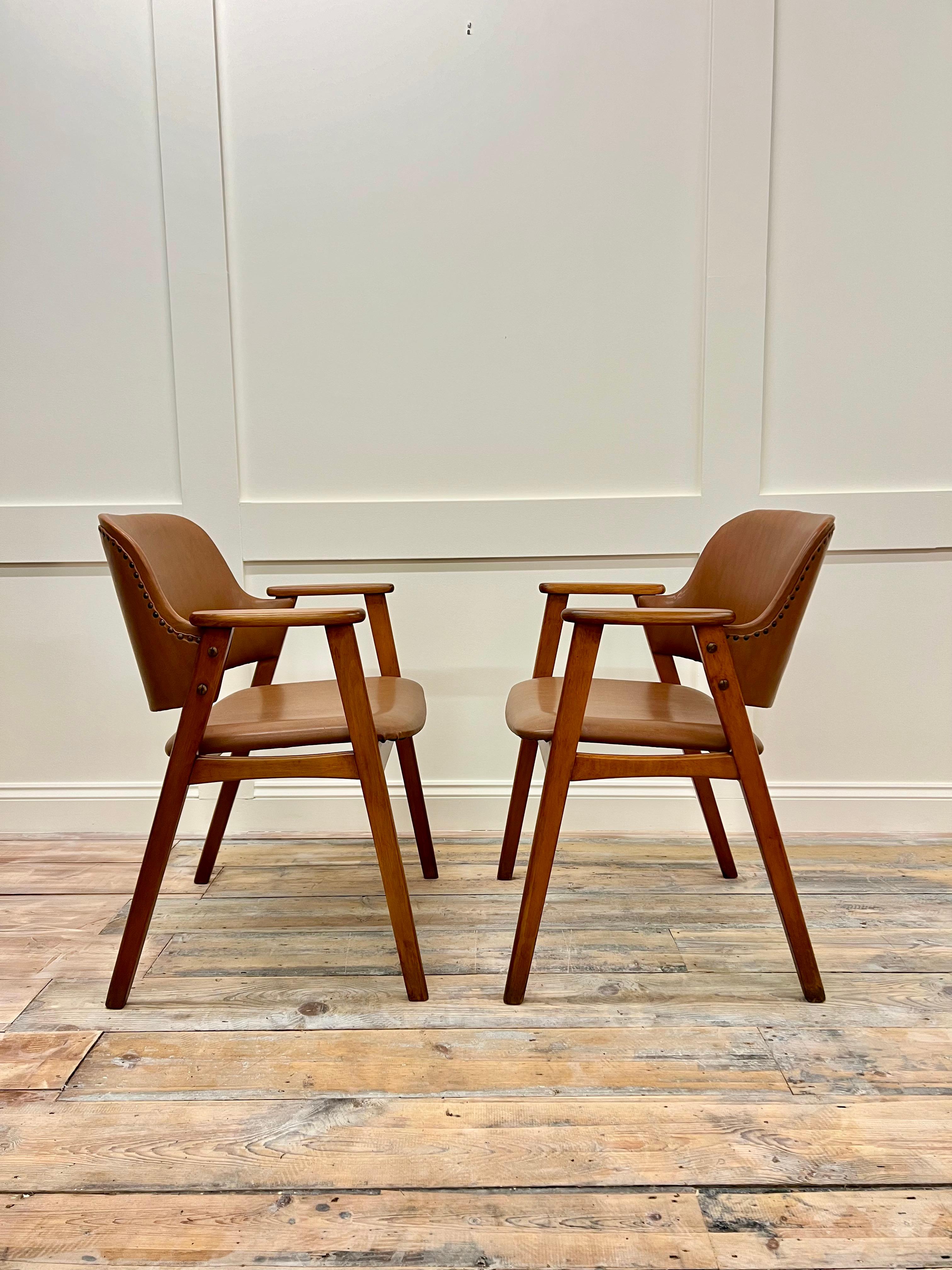 Dutch Set of 2 Midcentury Modern Dining Chairs by Cees Braakman for Pastoe, c.1950s