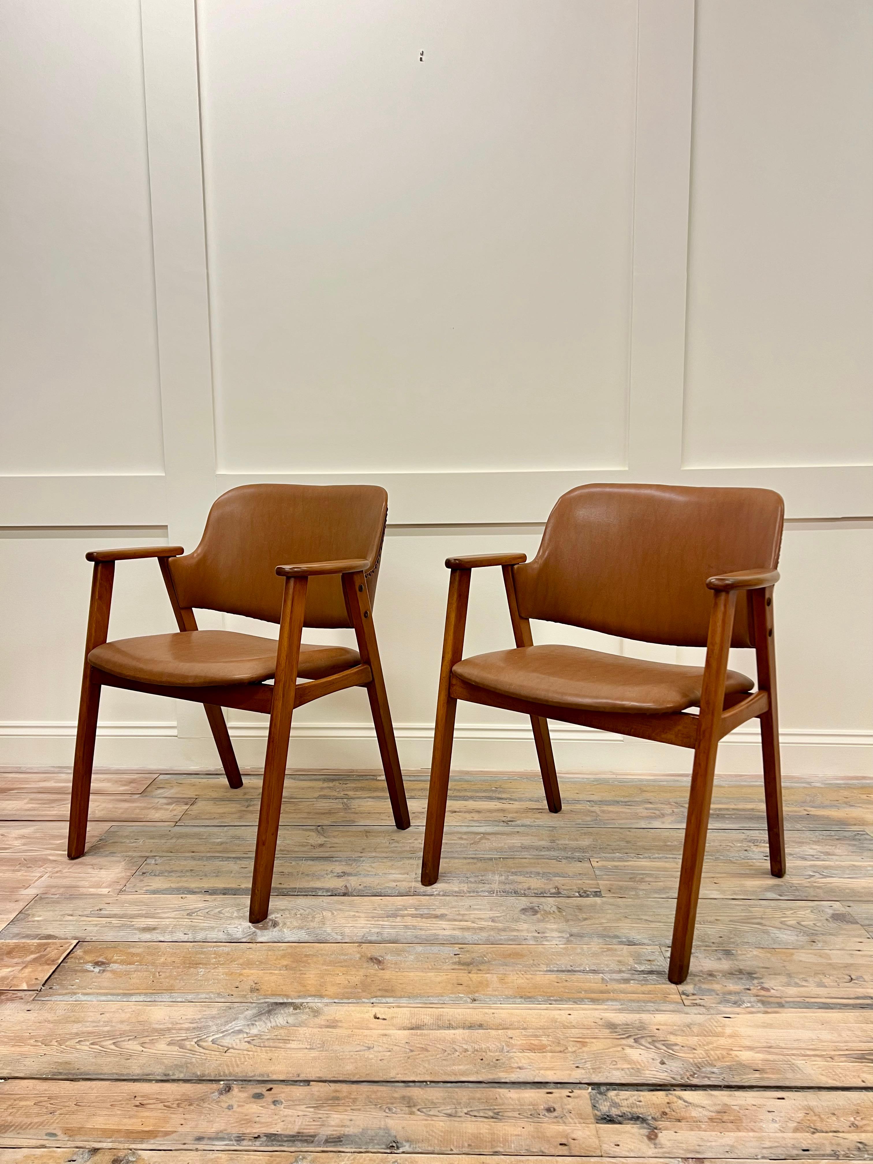 Set of 2 Midcentury Modern Dining Chairs by Cees Braakman for Pastoe, c.1950s In Good Condition In London, GB