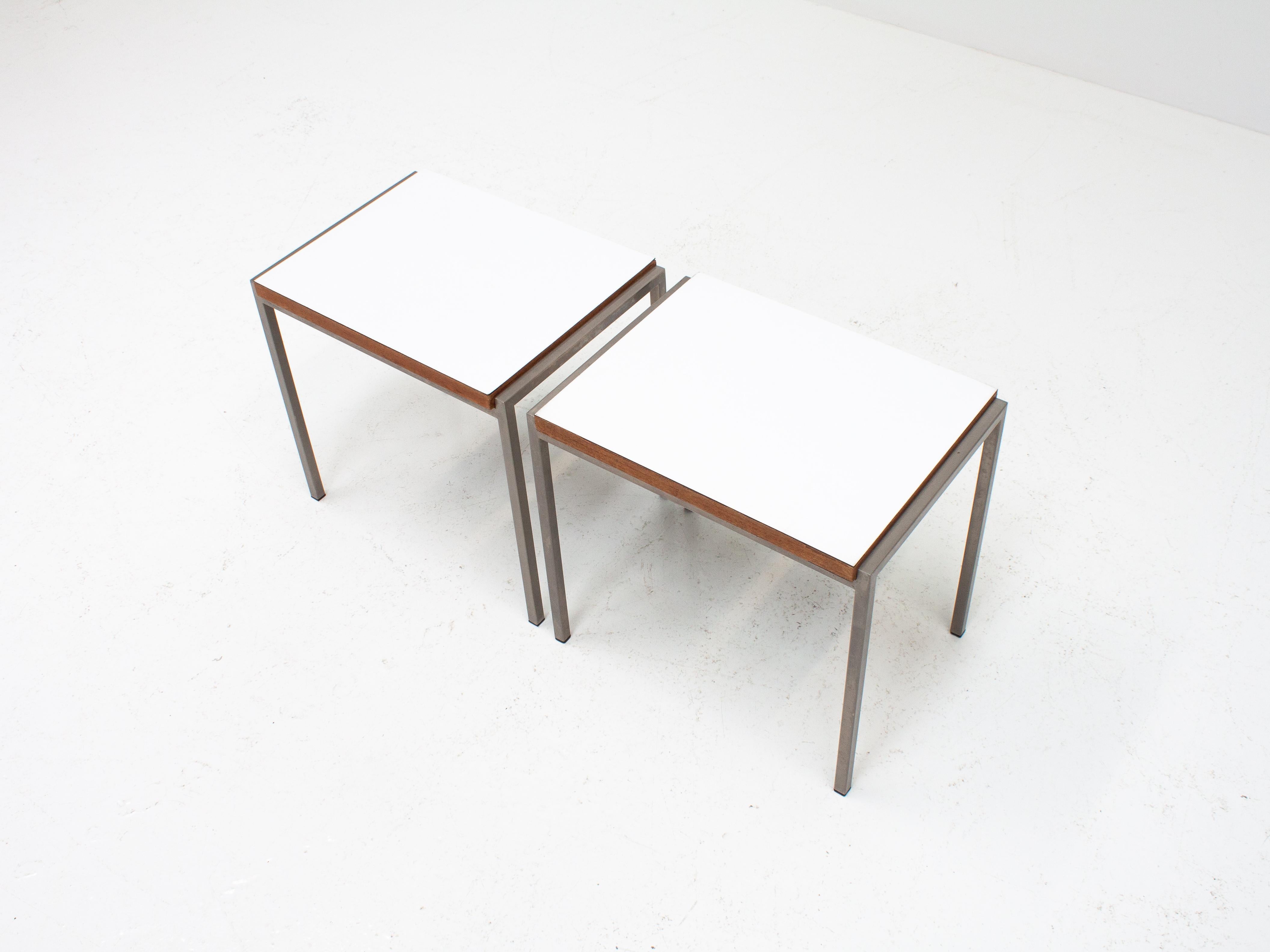 Metal Pair of Cees Braakman Side Tables From The 'Japanese series' For UMS Pastoe