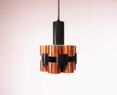 Paire de suspensions de plafond fabriquées en cobber par Werner Schouu des années 1960
