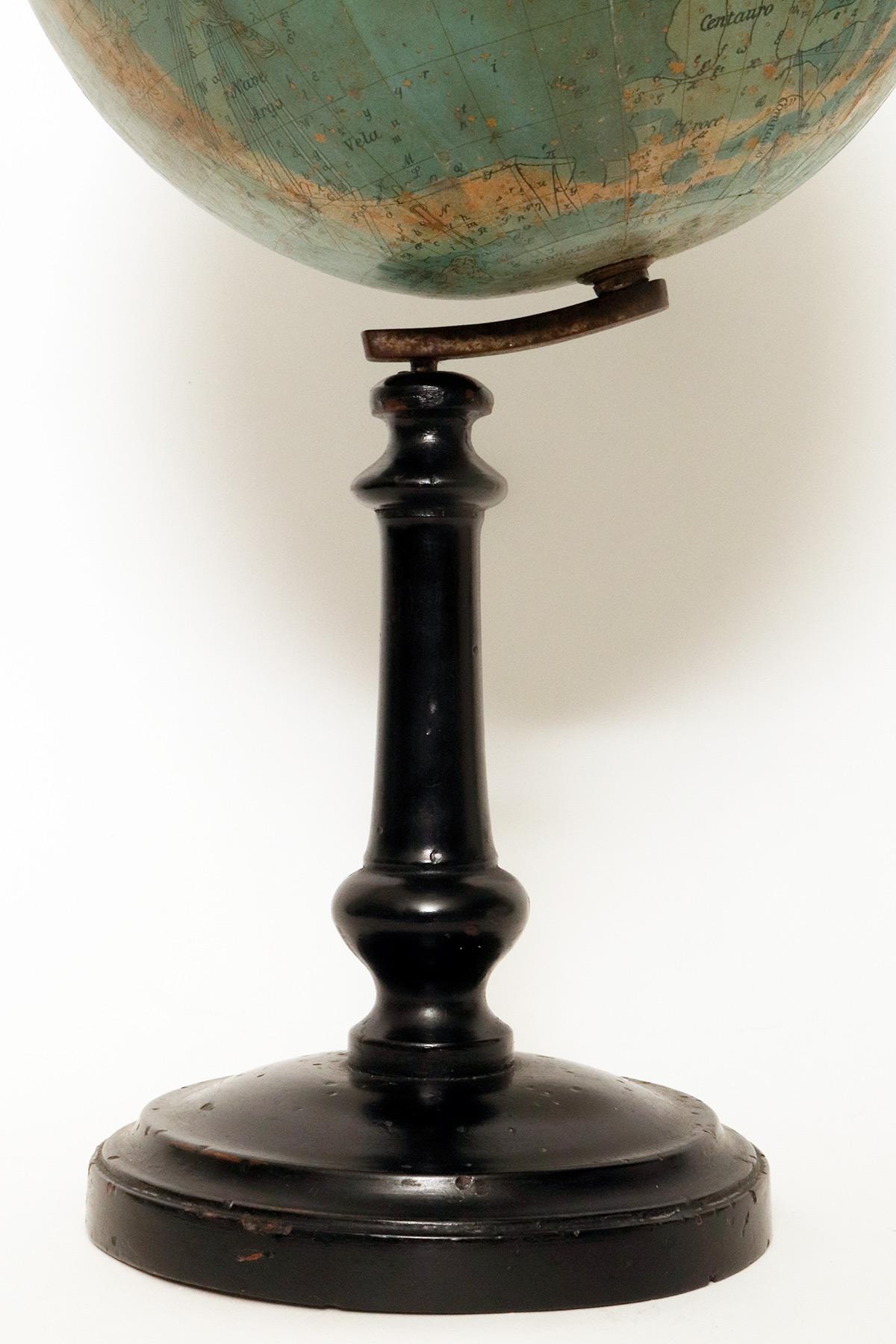 A pair of celestial and terrestrial globes, E.Pini, Gussoni & Dotti, Italy 1892. For Sale 6