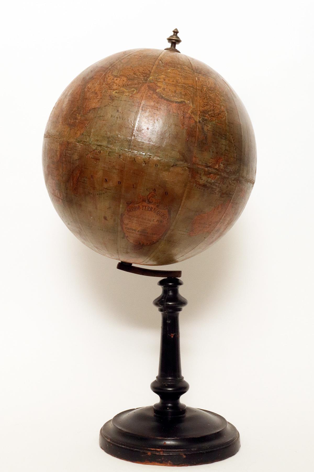 A pair of celestial and terrestrial globes, E.Pini, Gussoni & Dotti, Italy 1892. For Sale 7
