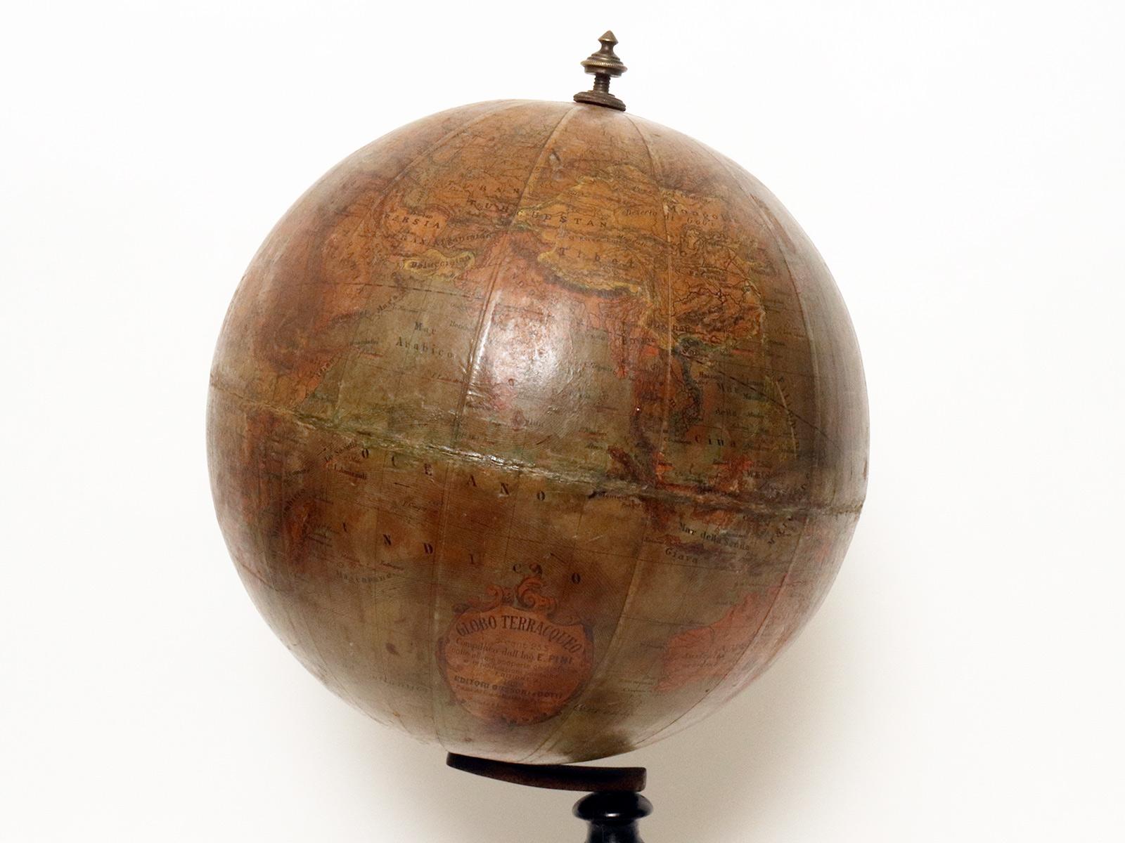 A pair of celestial and terrestrial globes, E.Pini, Gussoni & Dotti, Italy 1892. For Sale 8