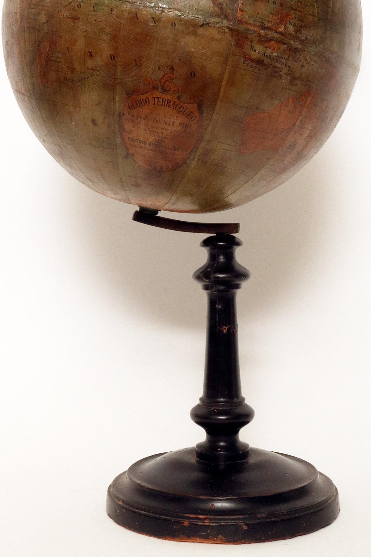 A pair of celestial and terrestrial globes, E.Pini, Gussoni & Dotti, Italy 1892. For Sale 14