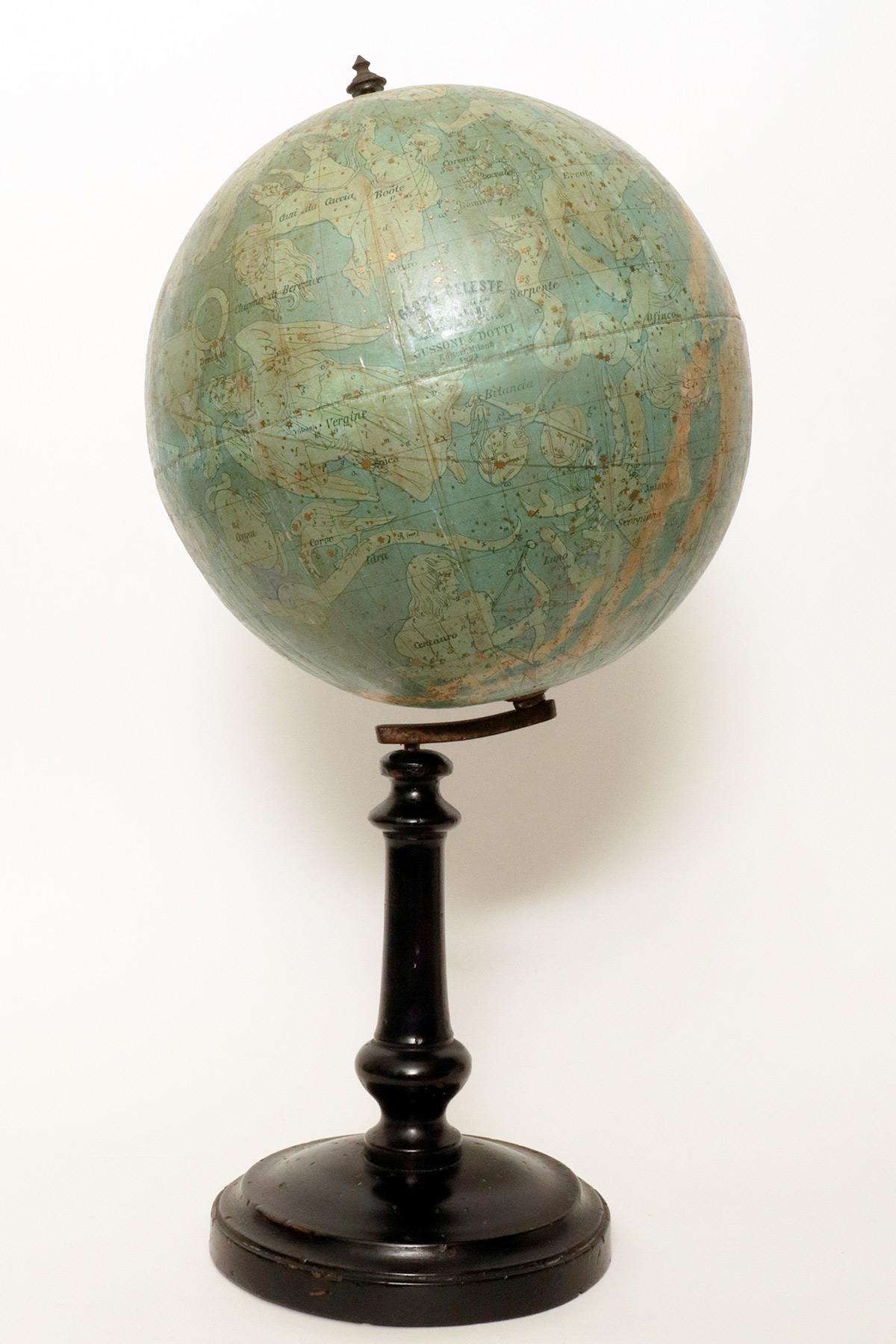 Italian A pair of celestial and terrestrial globes, E.Pini, Gussoni & Dotti, Italy 1892. For Sale