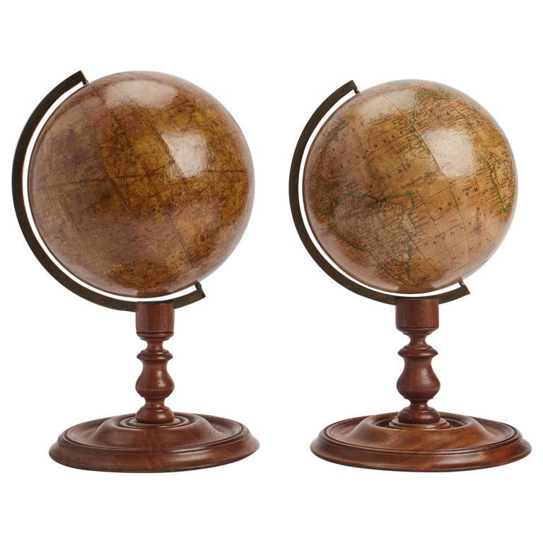 A Pair of Celestial and Terrestrial Globes, London, 1850 For Sale