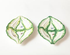 Pair of Ceramic Leaf-Form Plates