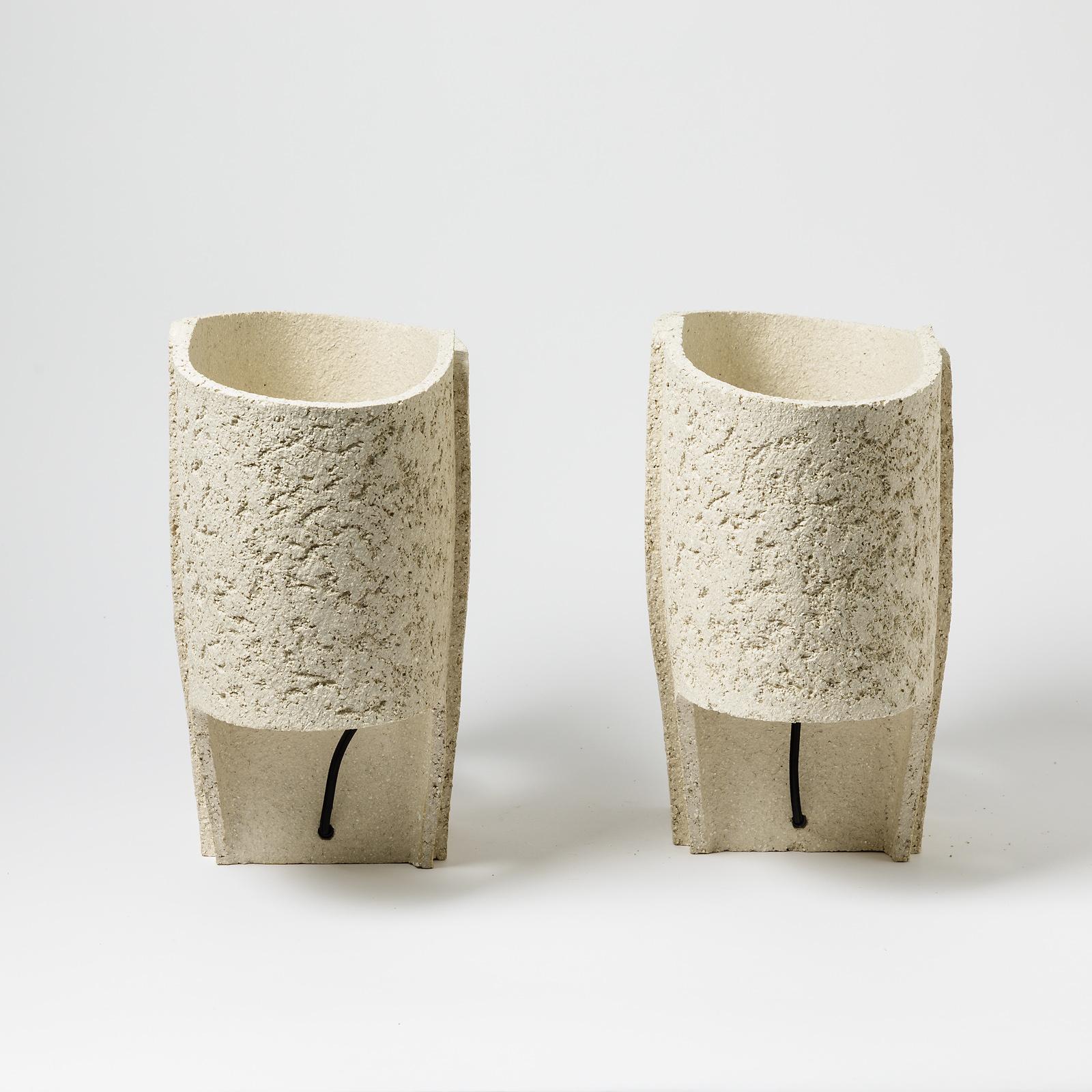 Pair of Ceramic Table Lamps by Denis Castaing, 2022 In New Condition For Sale In Saint-Ouen, FR