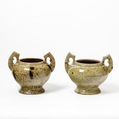 Keramikvasen von Armand Bedu, nach La Borne , um 1940, Paar