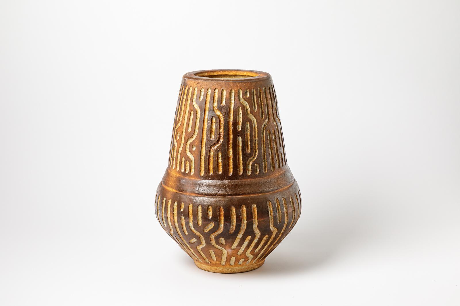 Ein Paar Keramikvasen von Guieba, mit geometrischem Dekor, 2022 im Angebot 5