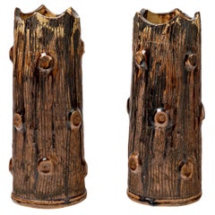 Pair of Ceramic Vases, by Jean Talbot, to La Borne, circa 1940