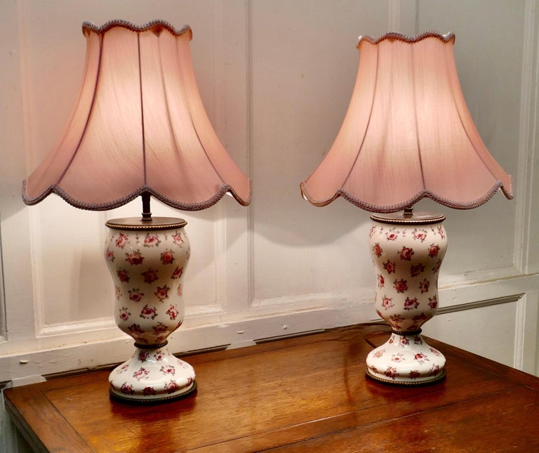Pair of Ceramic Victorian Style Table Lamps at 1stDibs