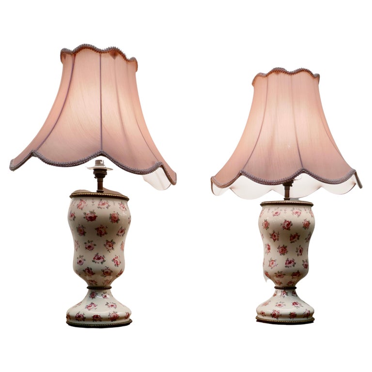 Pair of Ceramic Victorian Style Table Lamps at 1stDibs