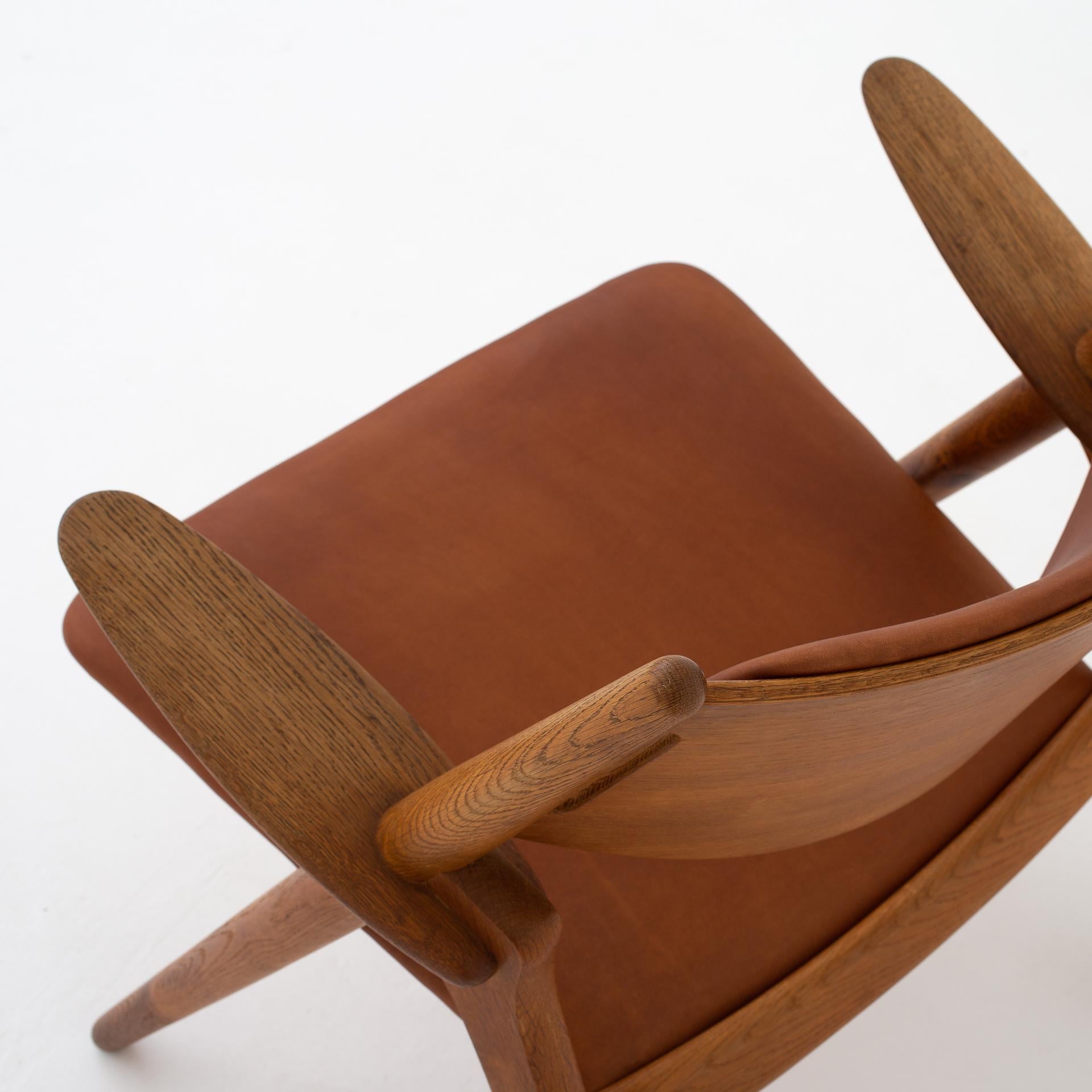 Oak Pair of CH 28 Easy Chairs by Hans J. Wegner