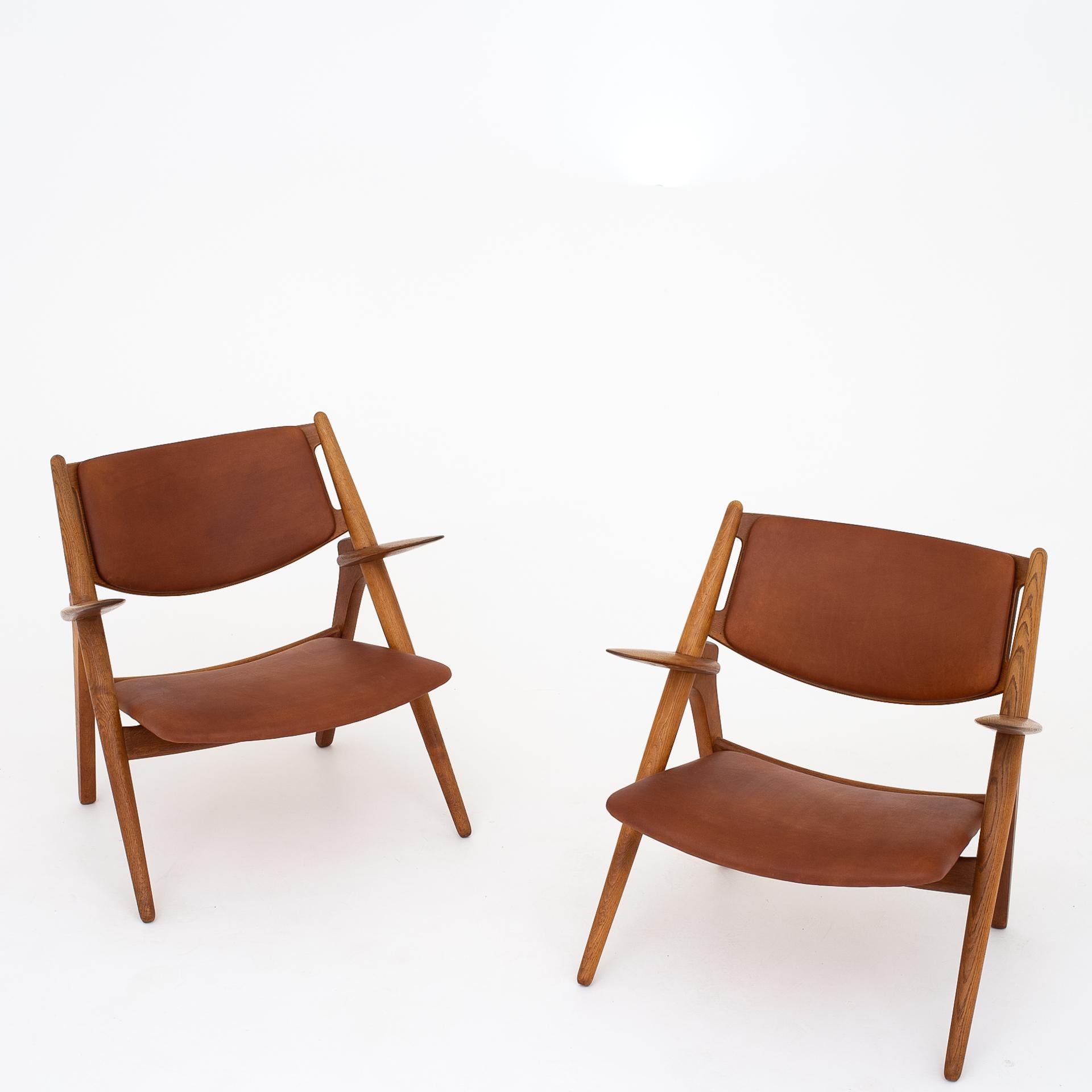Pair of CH 28 Easy Chairs by Hans J. Wegner 1