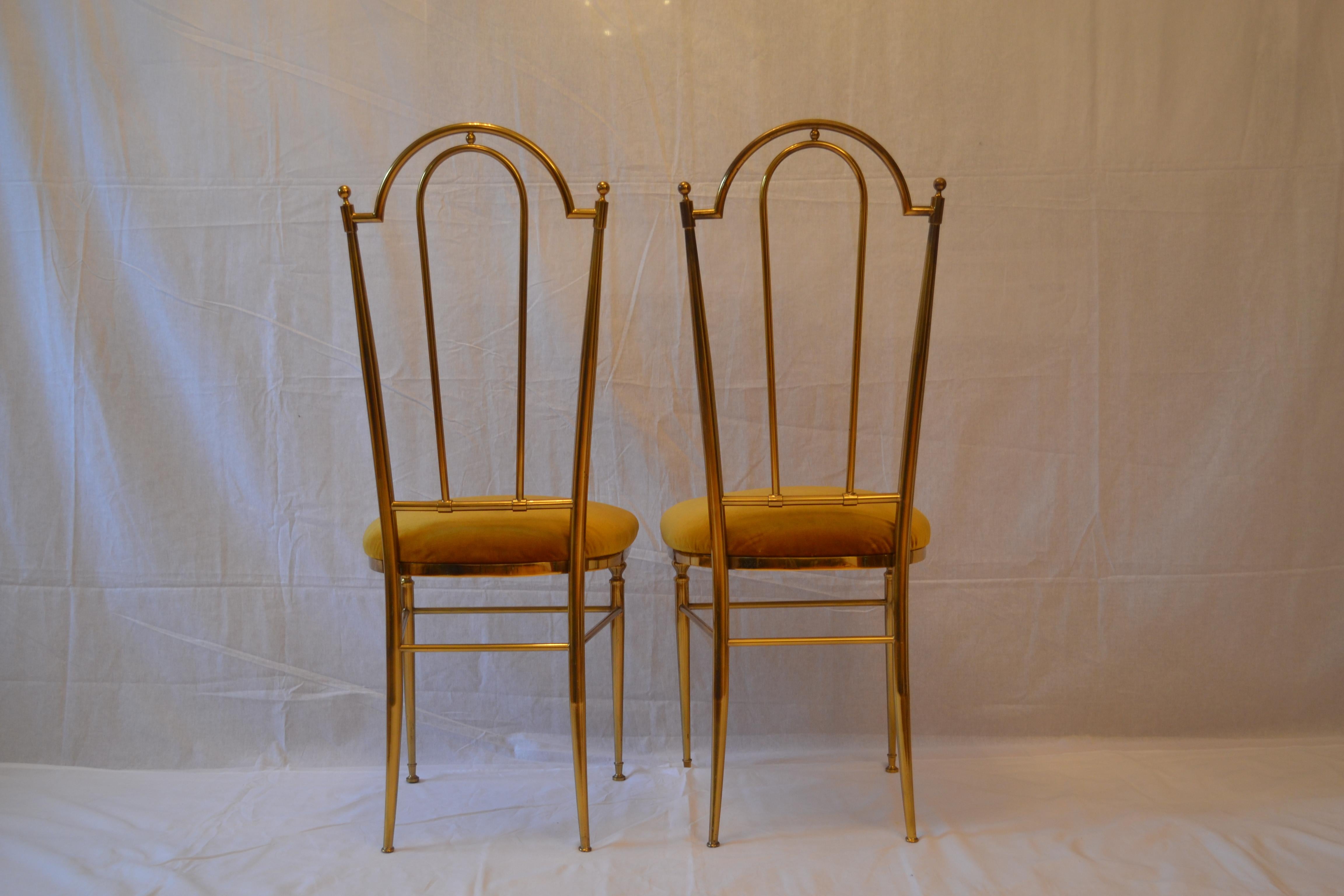 Mid-Century Modern Pair of Chairs Chiavari, Italy, 1950s For Sale