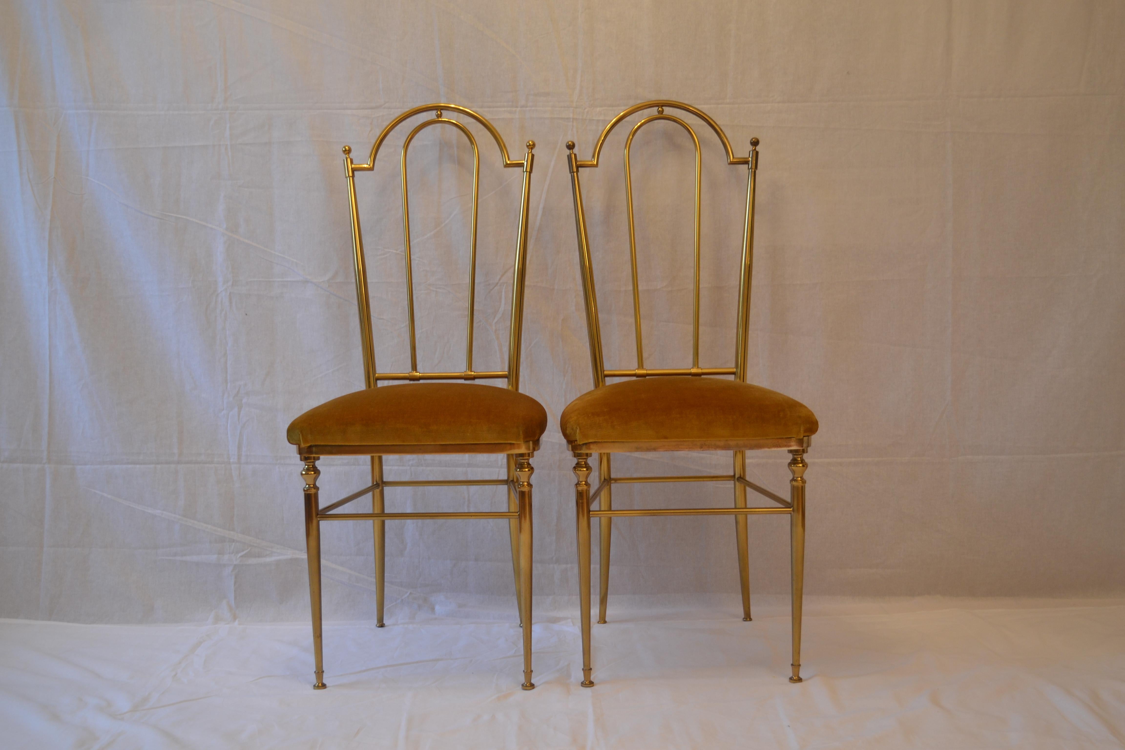 Italian Pair of Chairs Chiavari, Italy, 1950s For Sale