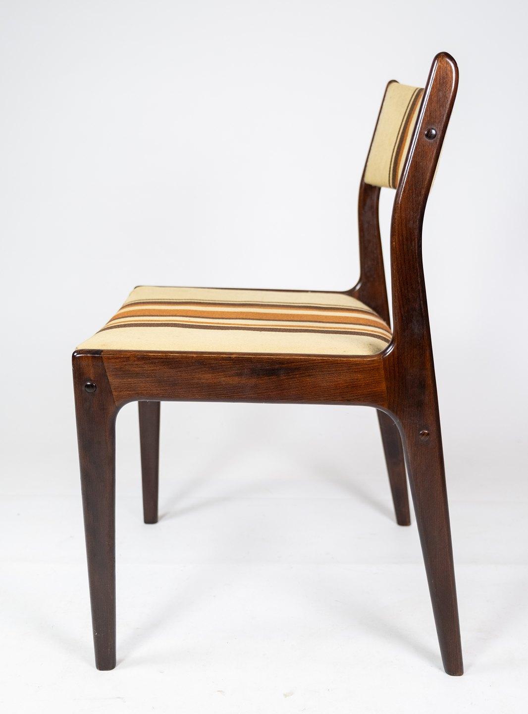Fabric Pair of Chairs in Dark Wood of Danish Design, 1960s