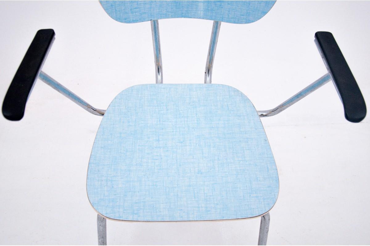 Aluminum A pair of chairs with armrests, Poland, 1970s For Sale