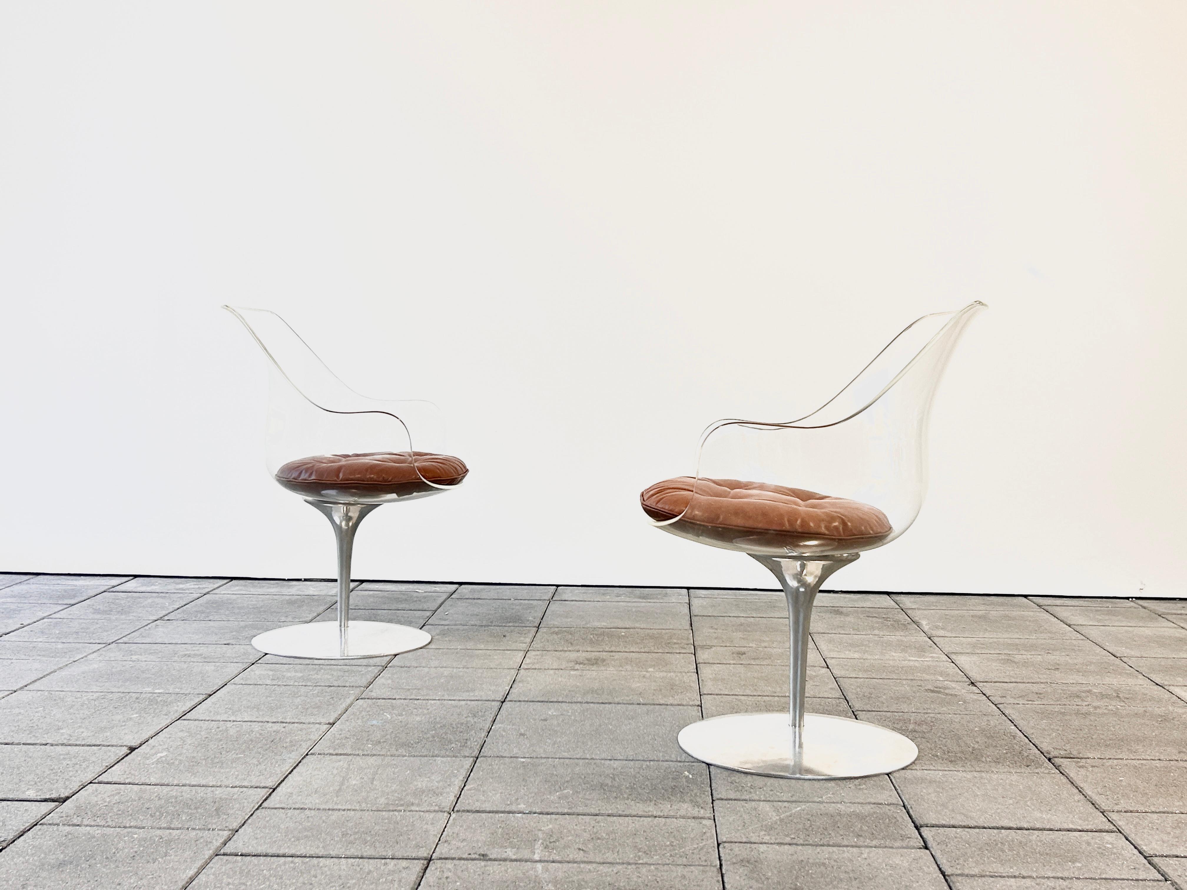 20th Century A pair of Champagner chairs by Estelle & Ervine Laverne for Formes Nouvelles