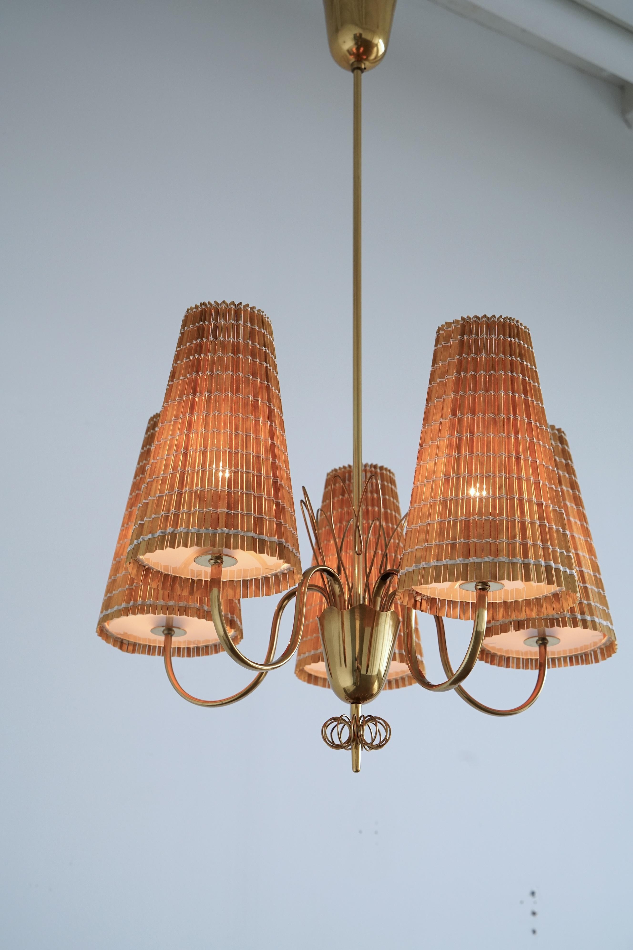 Finnish A pair of Chandeliers by Paavo Tynell for Taito Oy Model 9082 For Sale