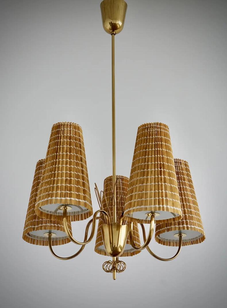 Mid-20th Century A pair of Chandeliers by Paavo Tynell for Taito Oy Model 9082 For Sale