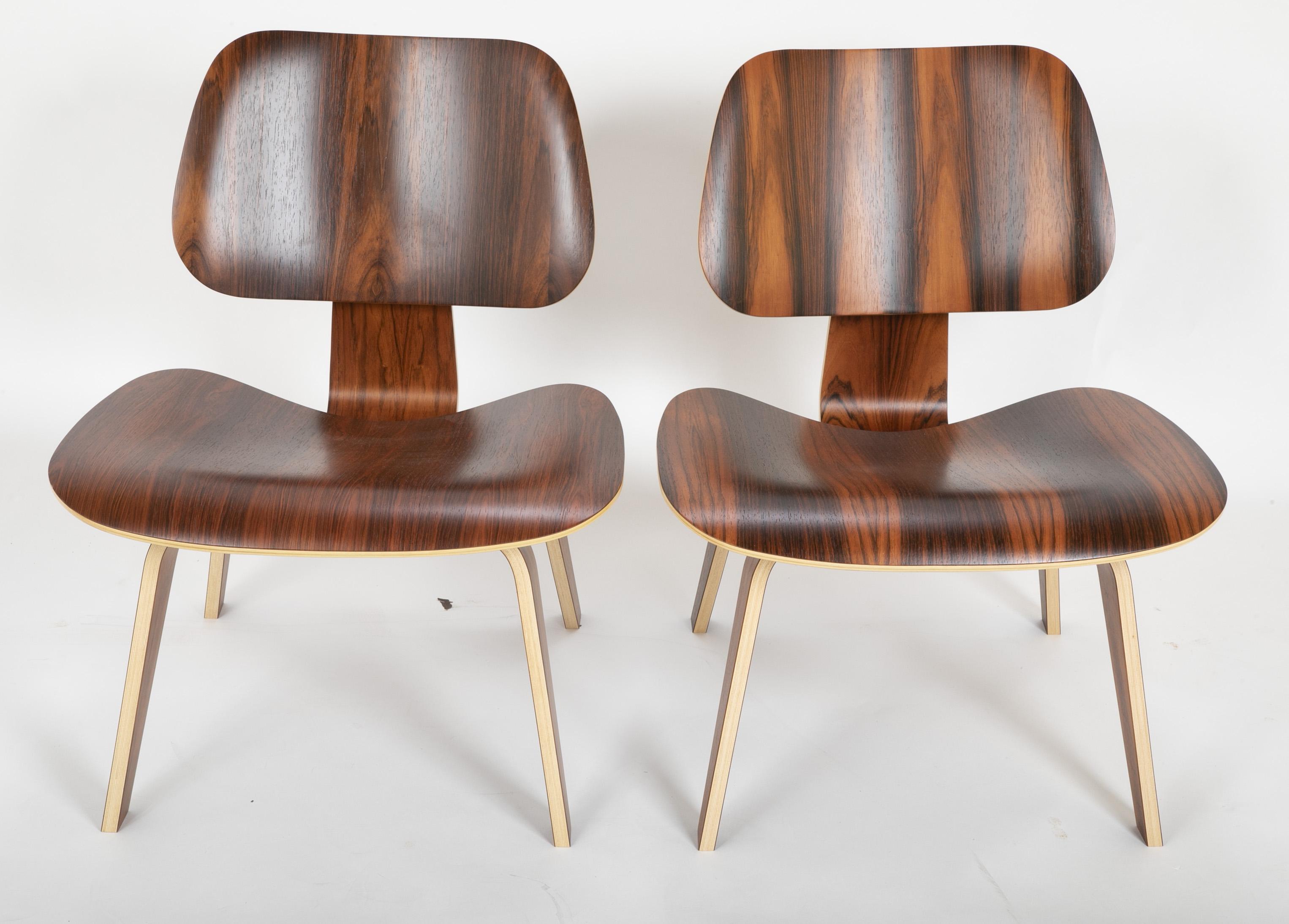 American Pair of Charles and Ray Eames, 50th Anniversary LCW Produced by Herman Miller 
