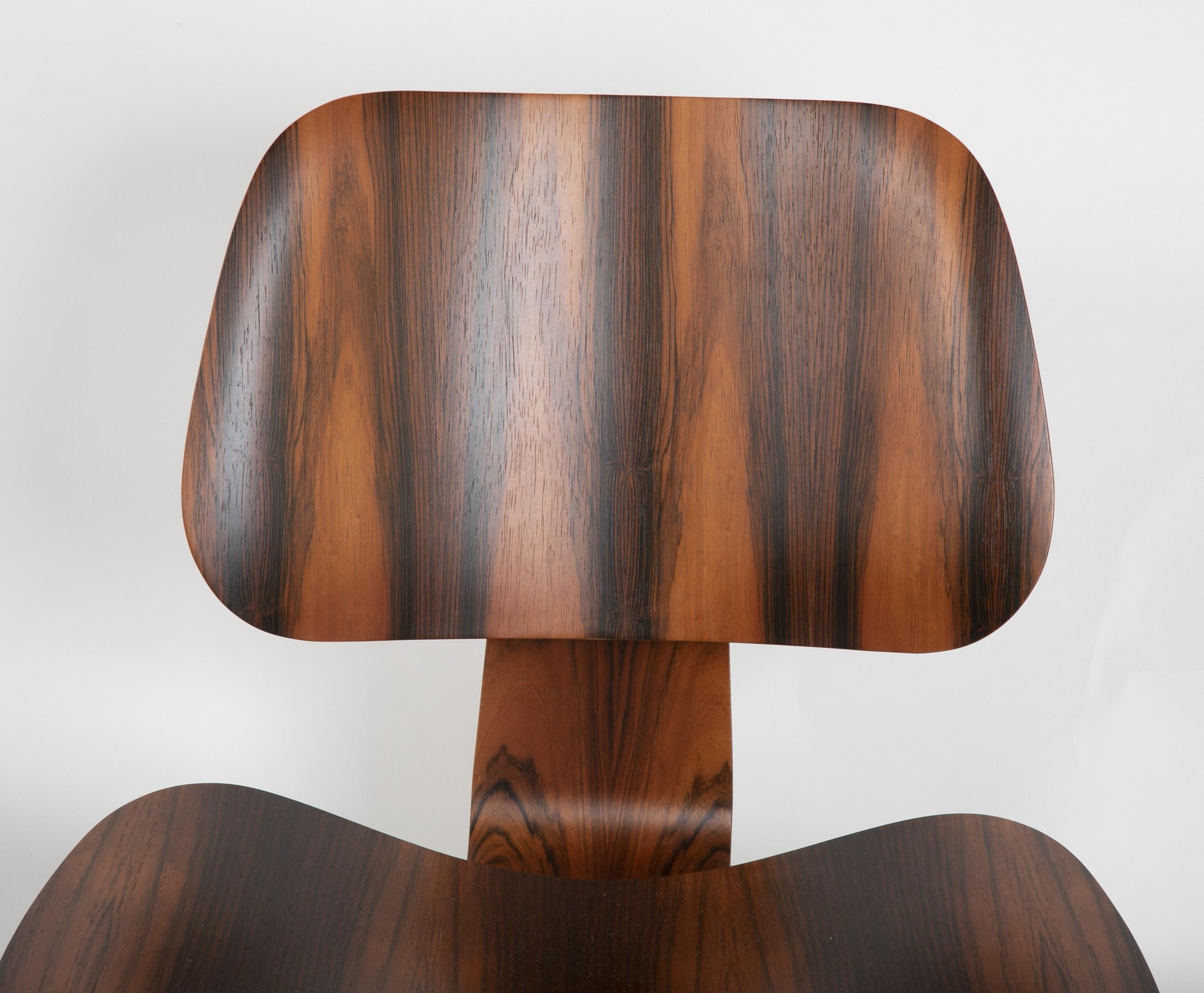 Rosewood Pair of Charles and Ray Eames, 50th Anniversary LCW Produced by Herman Miller 