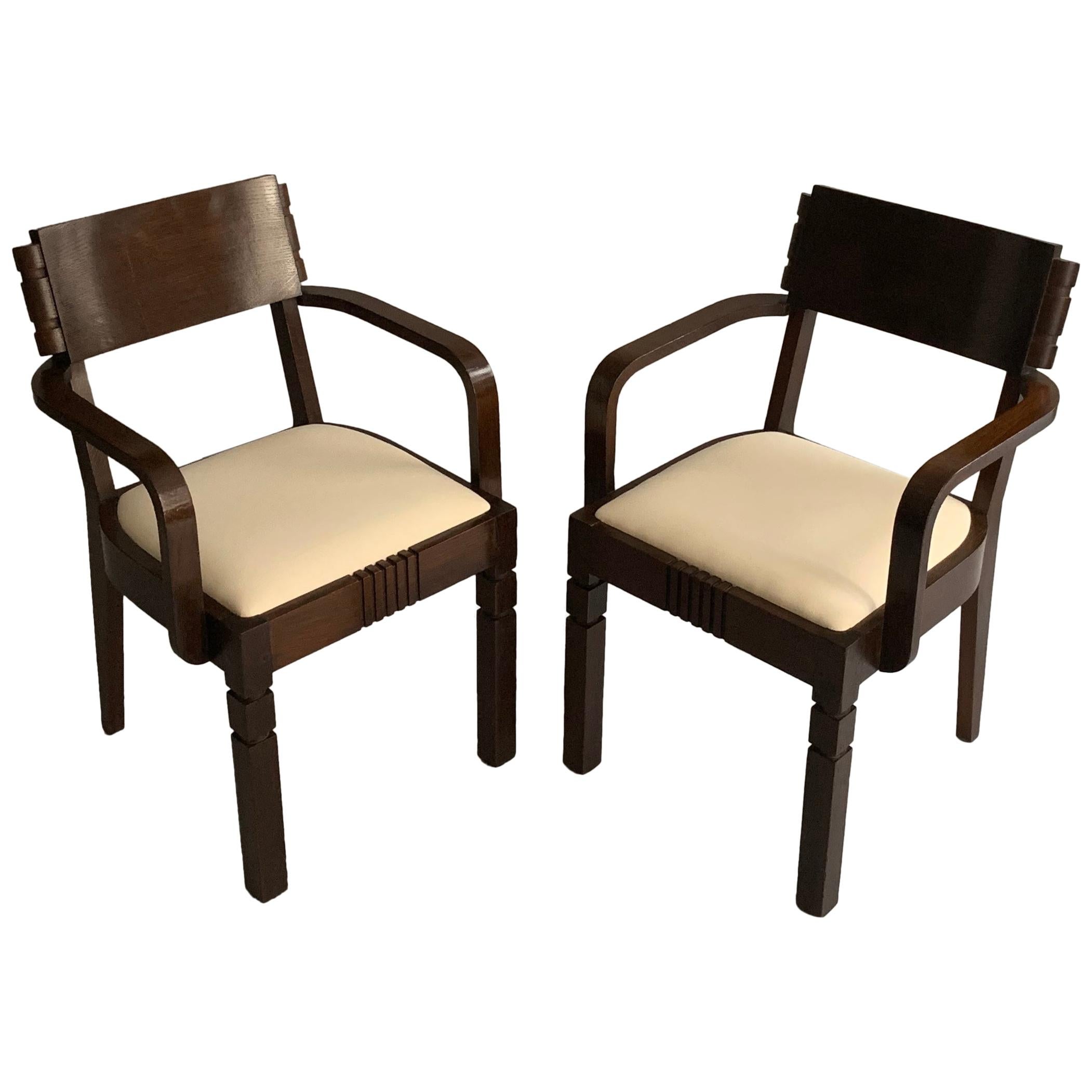 Pair of Charles Dudouyt Armchairs