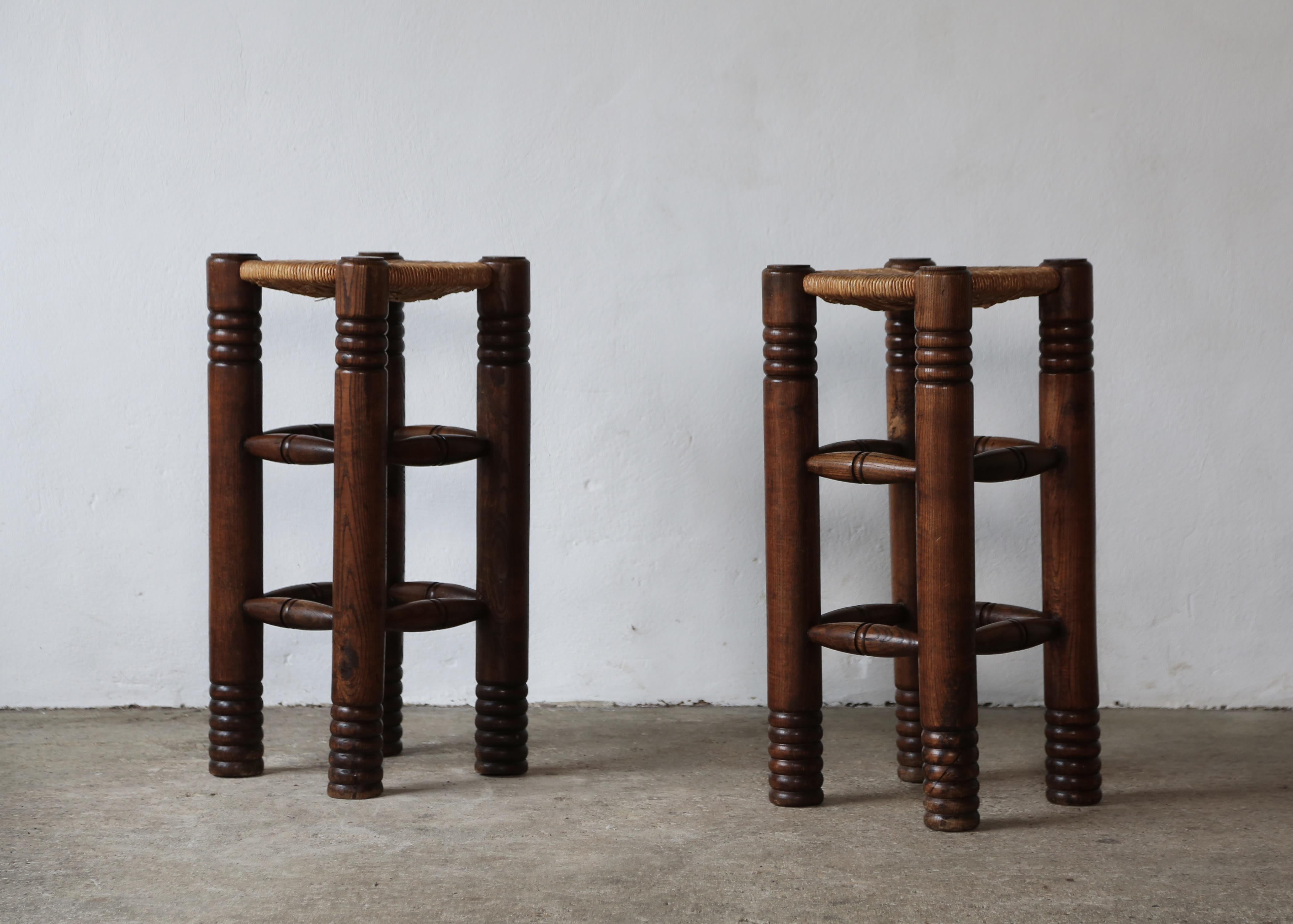 French A Pair of Charles Dudouyt Stools, France, 1950s For Sale