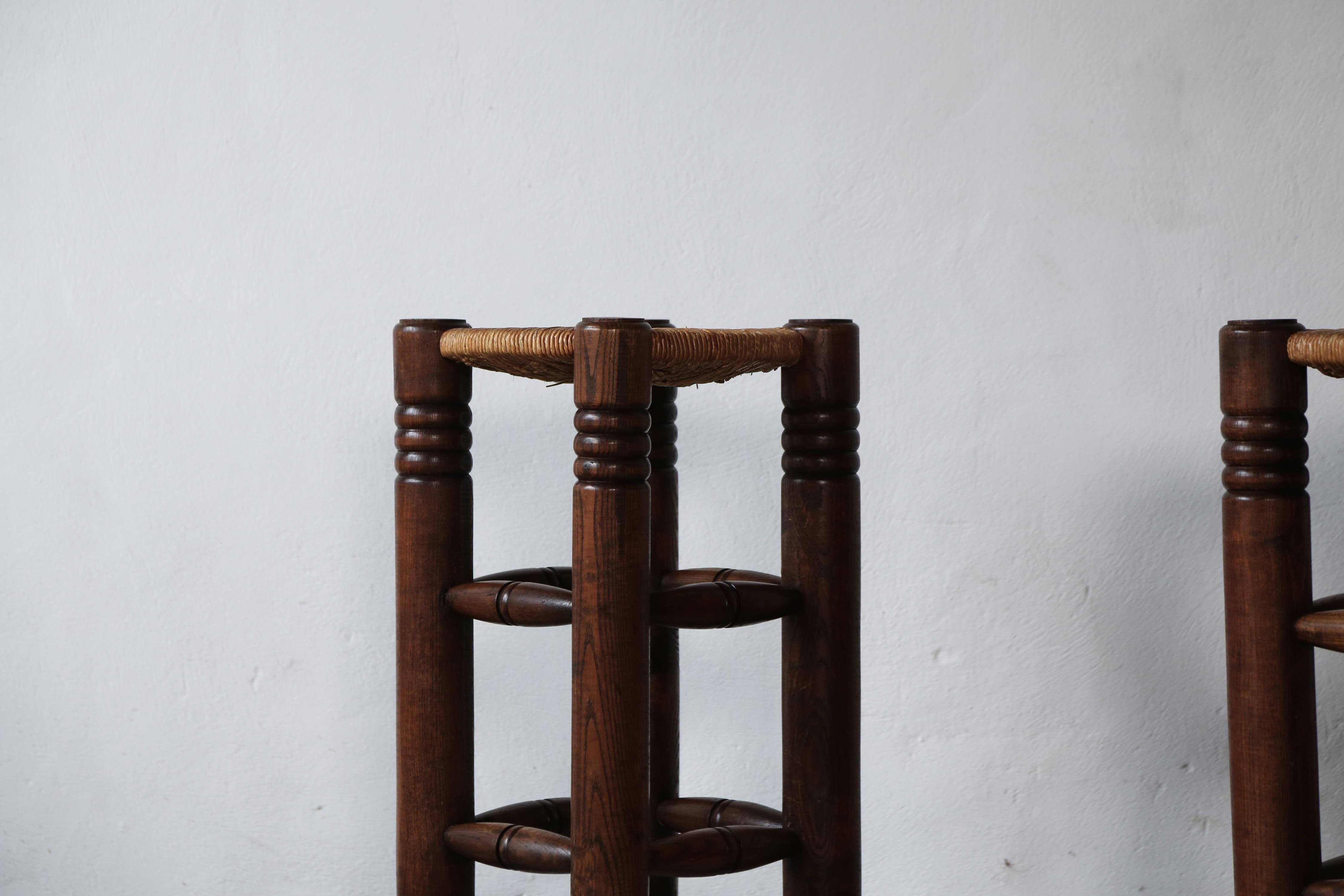 20th Century A Pair of Charles Dudouyt Stools, France, 1950s For Sale