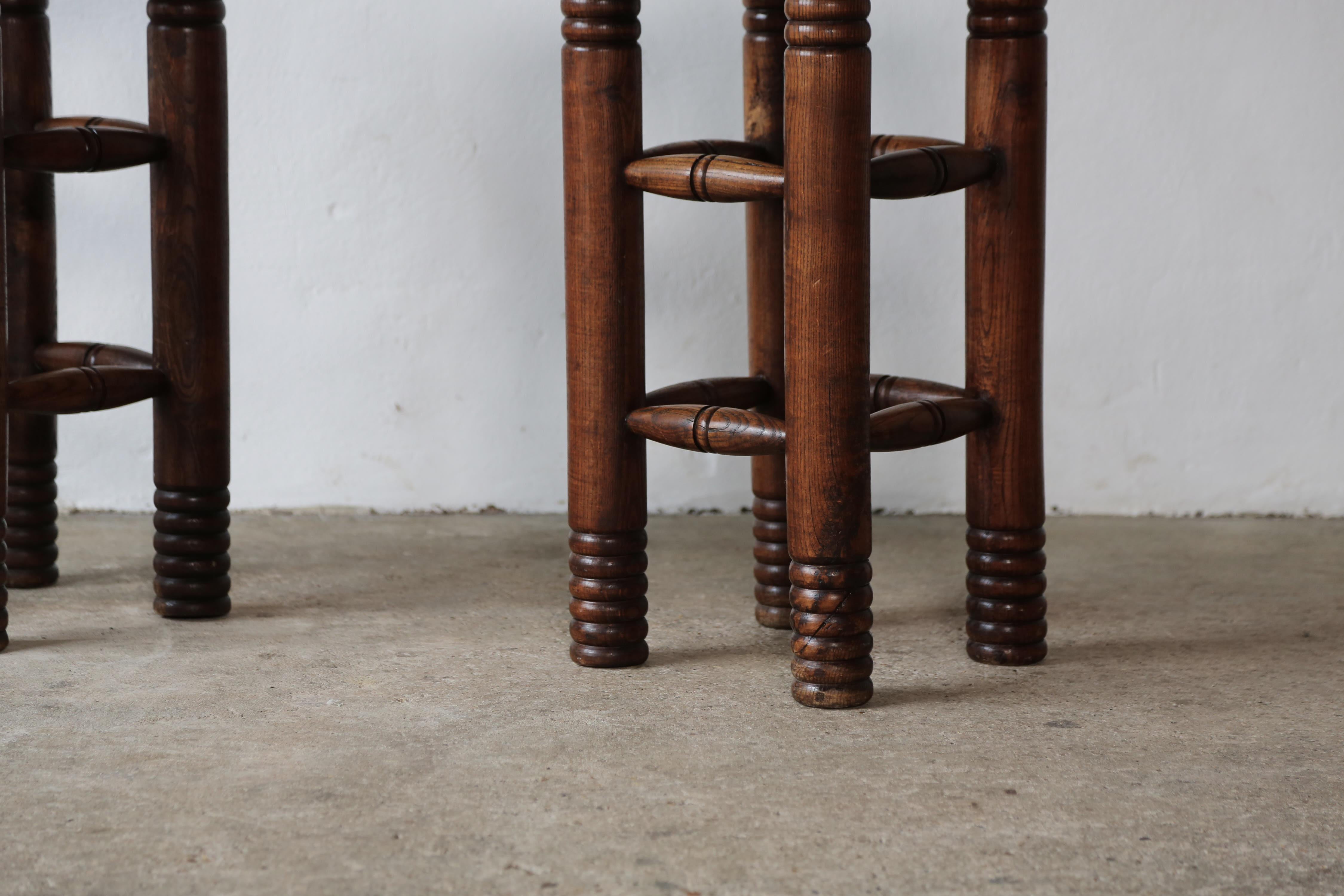 Rush A Pair of Charles Dudouyt Stools, France, 1950s For Sale