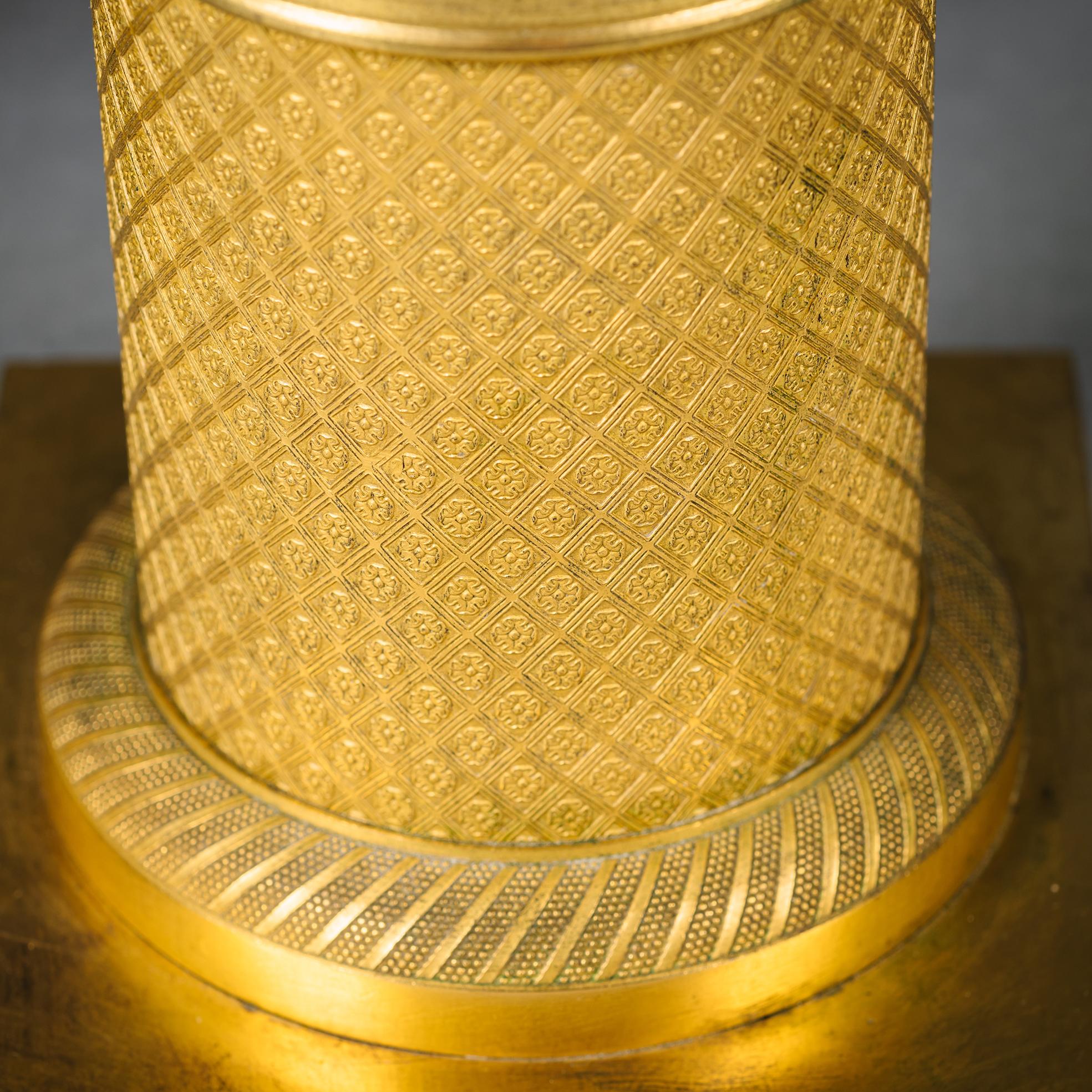A Pair of Charles X Gilt-Bronze Reversible Cassolettes / Candlesticks For Sale 1