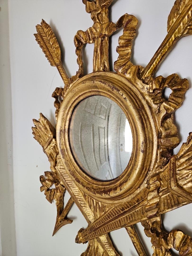 Italian A Pair of Chelsea House Gilt Wood French Style Mirrored Wall Trophy's