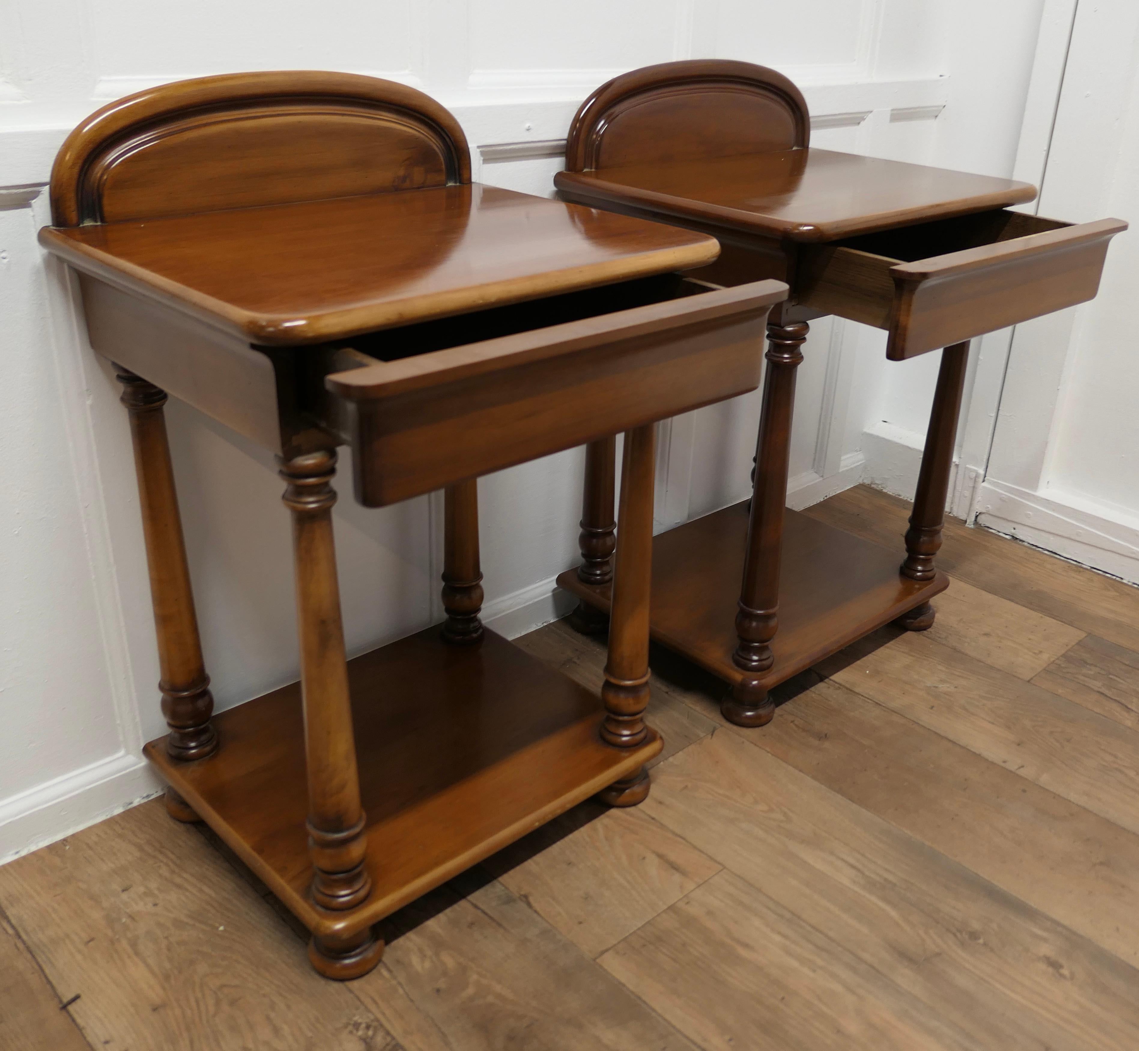 Pair of Cherry Wood Night Tables Bedside Cabinet 1