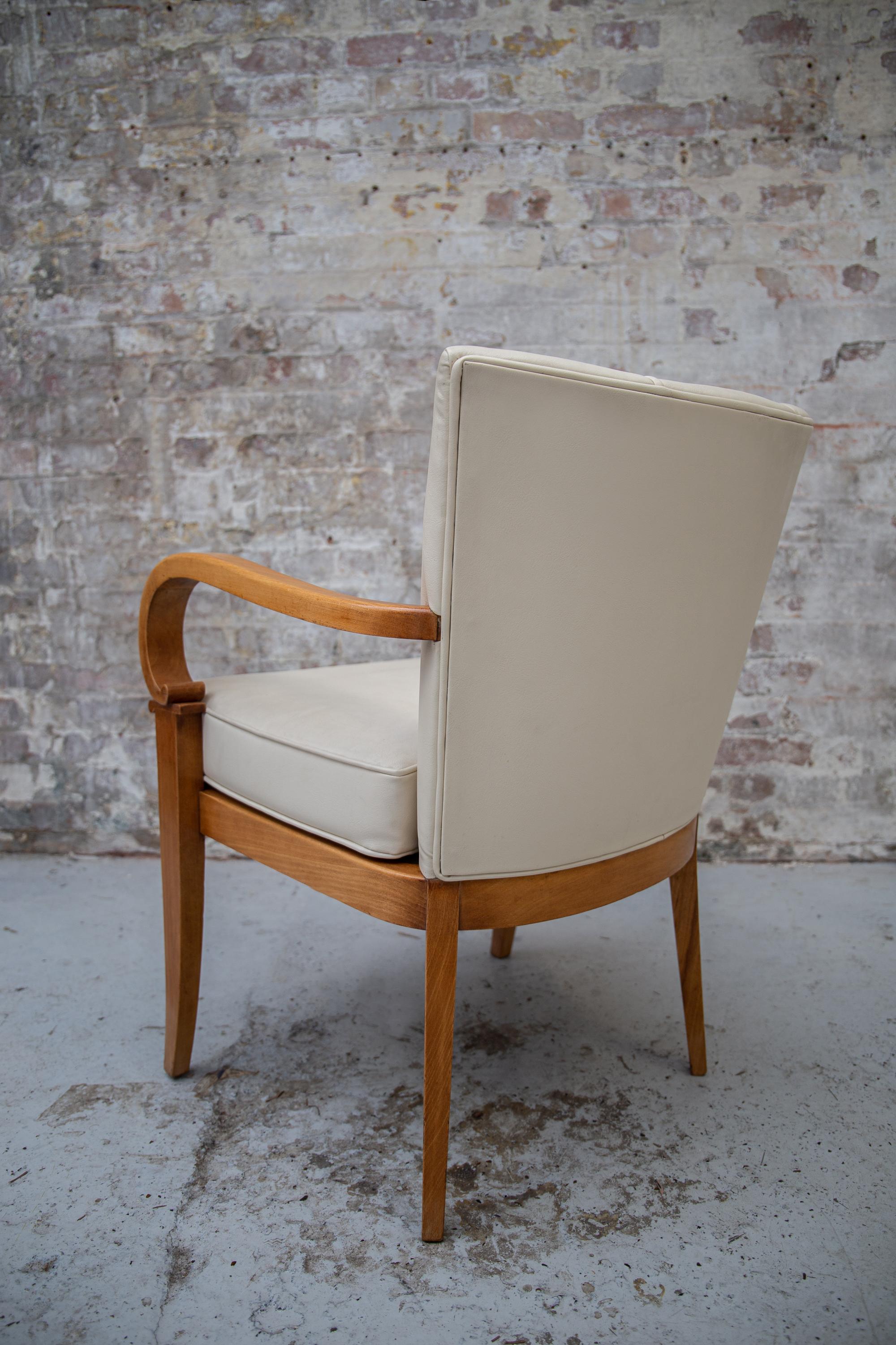 Mid-20th Century A Pair of Cherrywood Armchairs attributed to Etienne-Henri Martin, circa 1937 For Sale